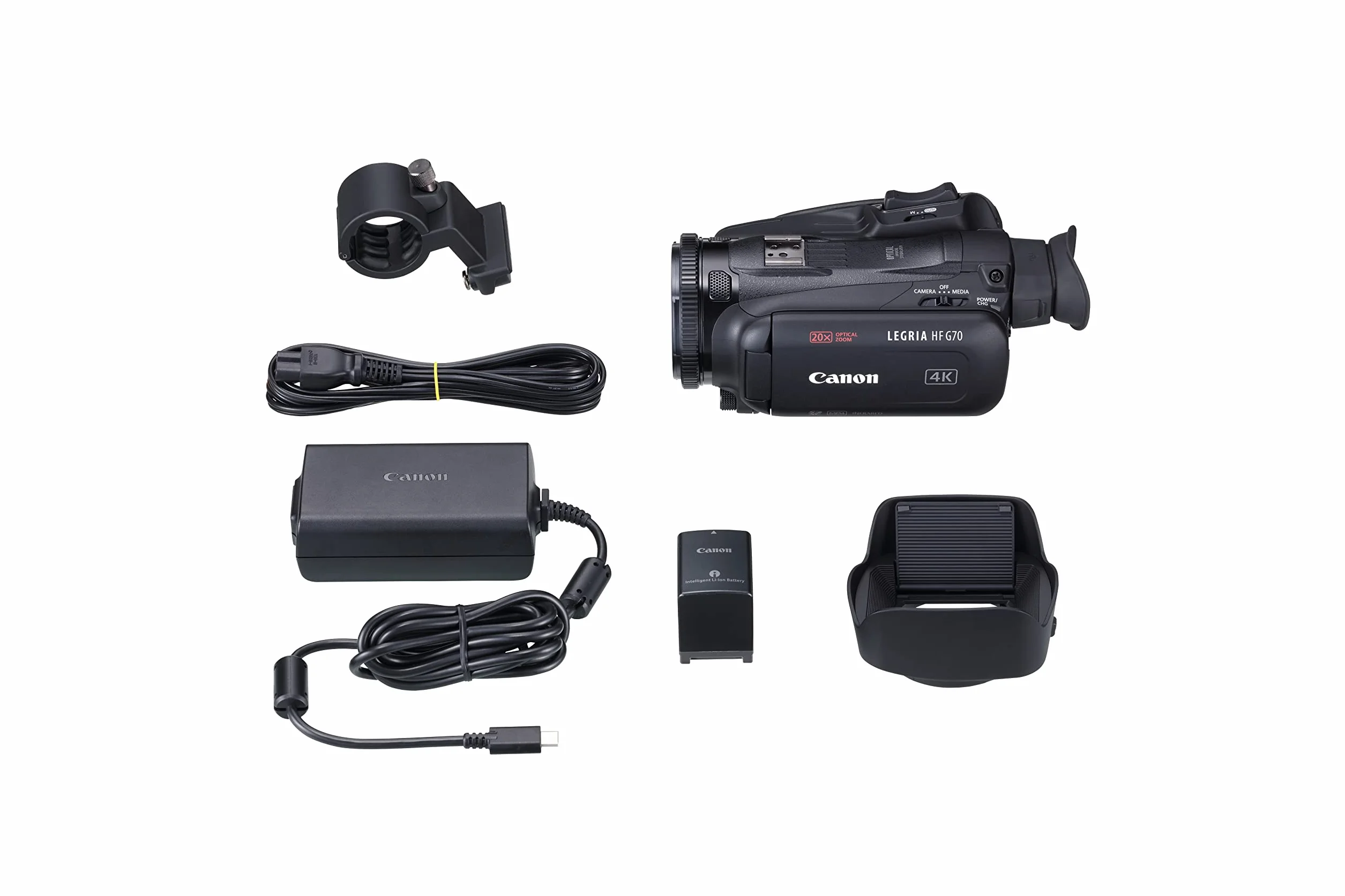 Canon videocamera Legria HF G70, 4K UHD con zoom ottico stabilizzato 20x, Auto Focus, slow motion, timelapse e doppio slot SD, Nero