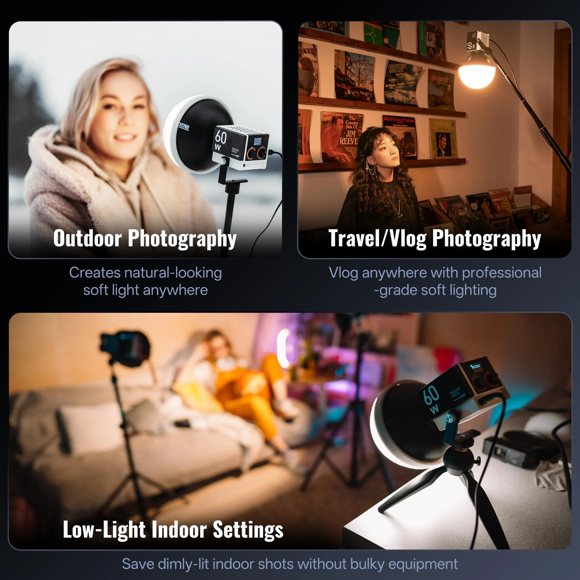 ZHIYUN Cupola di Diffusione [Ufficiale] con ZY Mount, Diffusore Softbox per Molus X60 RGB/ G60/ X100, Cinepper CX100