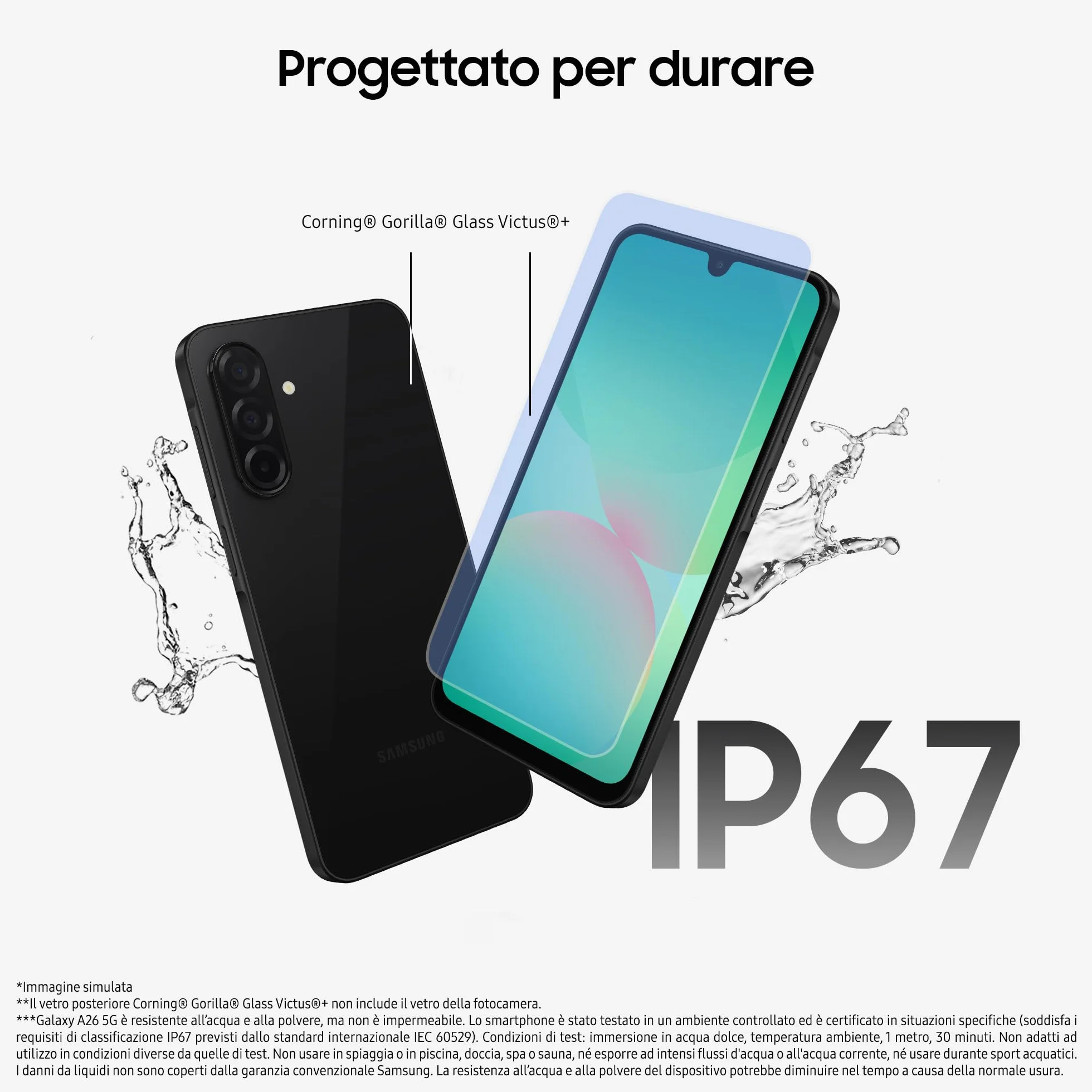 Samsung Galaxy A26 5G, Smartphone con Funzioni intelligenti, 3 anni di Garanzia del produttore, Display Super AMOLED 6.7”, 6GB RAM, 128GB, 5.000 mAh, memoria espandibile, Black [Versione Italiana]