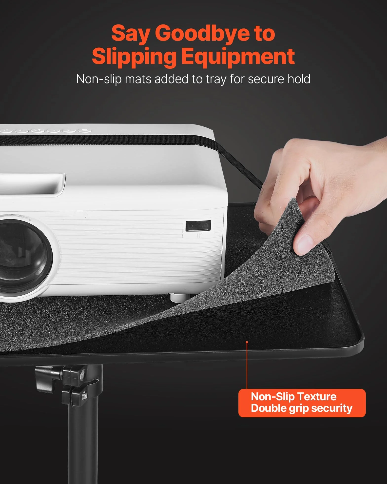VEVOR Supporto per Proiettore Mobile da Terra da 30 x 40 x 157 cm, Altezza Regolabile da 72 a 157 cm, Supporto da Pavimento Girevole a 360° per Proiettori, Multifunzionale per Film all'Aperto