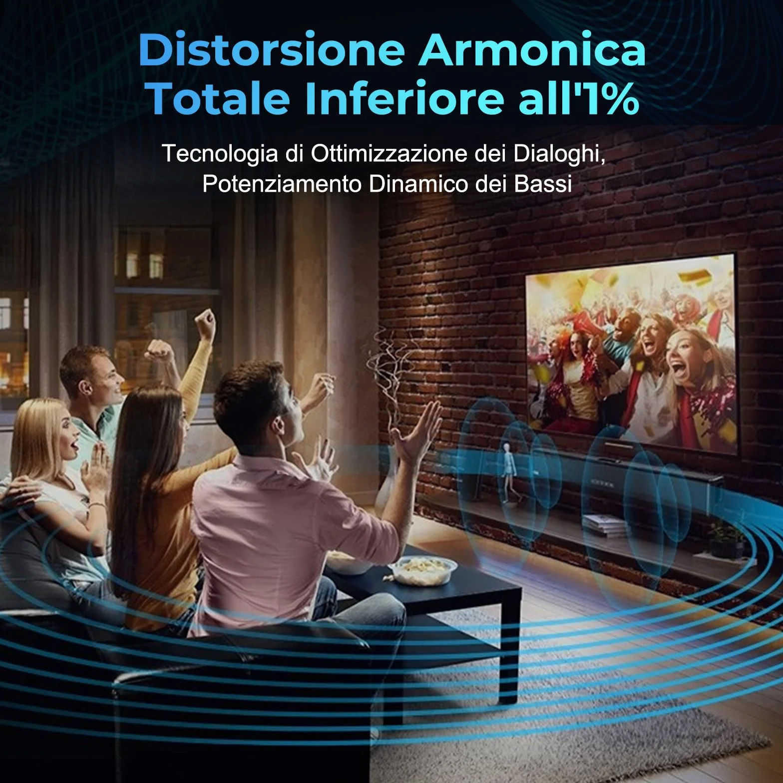 OXS S3 Soundbar per TV, Home Theater Bluetooth 5.0, Bassi Dinamici, Suono surround 3D, Ottimizzazione dei dialoghi, Compatibile con AUX/Optical/Coaxial, 3 Modalità Audio, Montabile a Parete