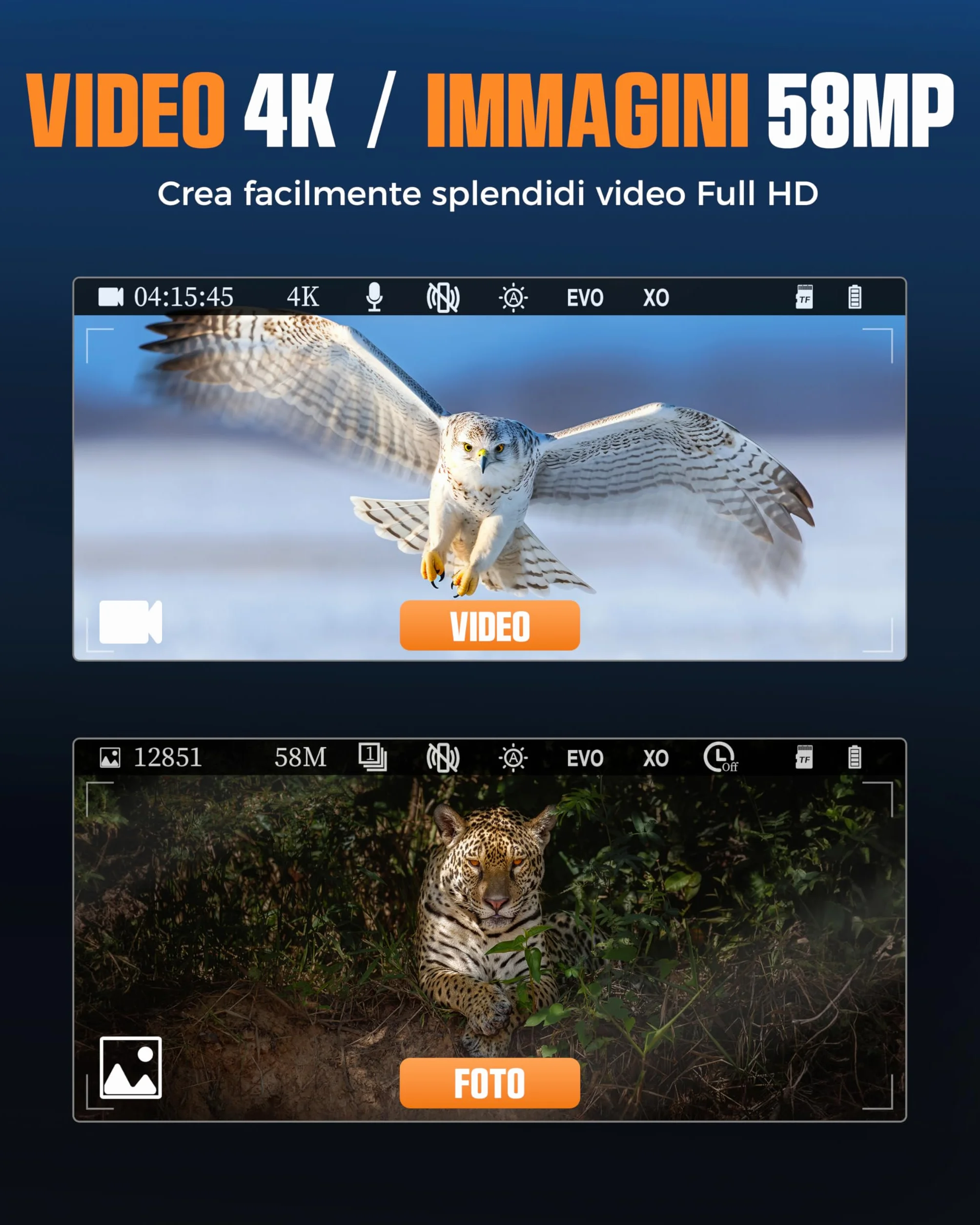 Visore Notturno, CIGMAN 4K Binocolo Visore Notturno con Portata di 1490FT/600M, 58MP HD Visione Notturna Ricaricabile con Zoom Digital 5X, con Torcia Elettrica, per la Caccia, Birdwatching, Campeggio