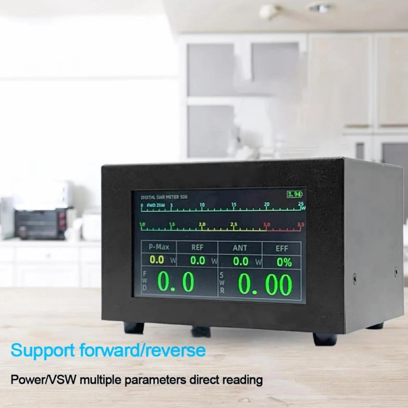 Misuratore SWR Digitale Wattmetro, Misuratore di Onde Stazionarie 1.8‑54MHz 200W con Allarme, Touch Screen IPS, Misuratore di Potenza a Onde Corte per Radio Bidirezionali,