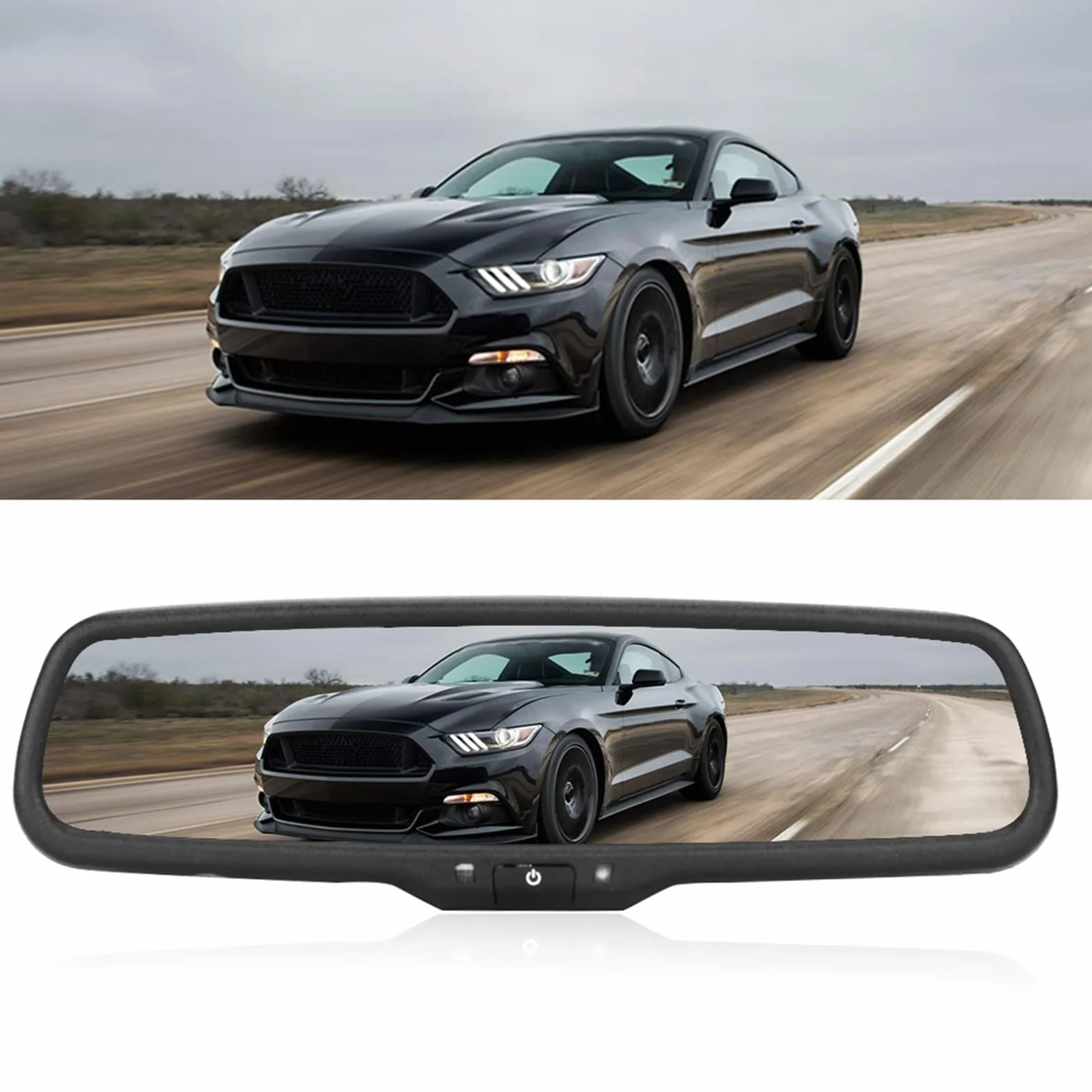 Monitor per Specchietto Retrovisore per Auto da 4,3 Pollici, Immagine di Retromarcia HD con Oscuramento Automatico con Staffa, per la Sicurezza del Parcheggio