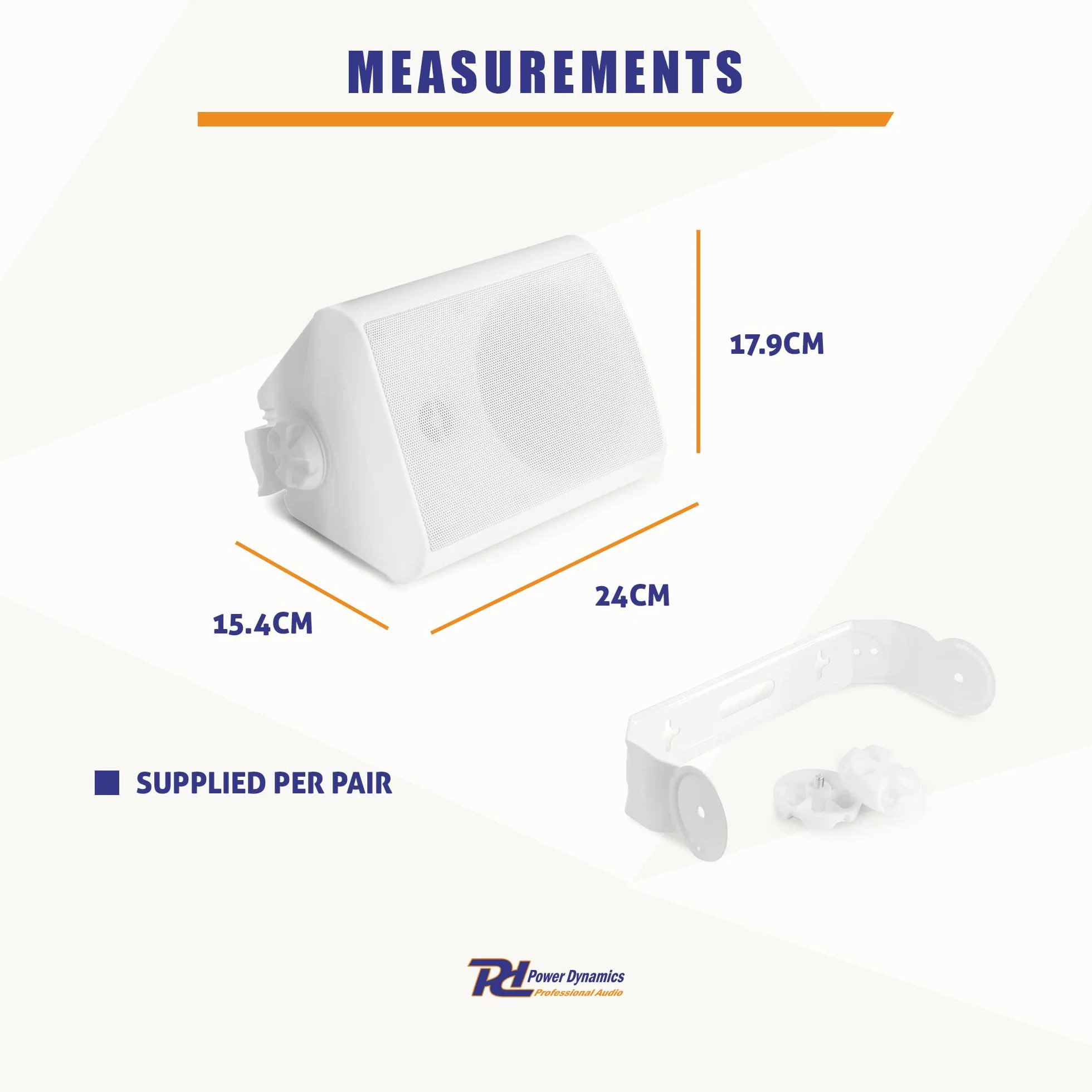 Power Dynamics BGO50 Set di Diffusori - Altoparlante a 2 Vie, Woofer da 5,25", Driver Tweeter da 3/4", Potenza di Picco: 120 W, Uso Interno/Esterno, Attacco Flangia, Montaggio a Parete, Bianco
