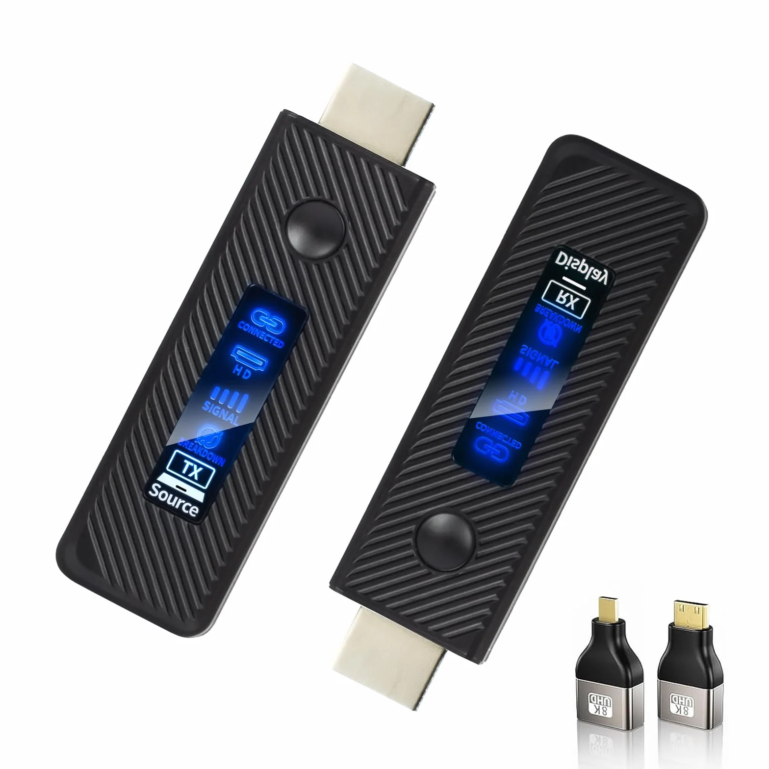 Trasmettitore e ricevitore HDMI wireless, extender HDMI aggiornato 2025 60M, decodifica 4K ingresso 1080P uscita, Plug&Play HDM I wireless portatile per video e audio su monitor da PC/Laptop/TVBox
