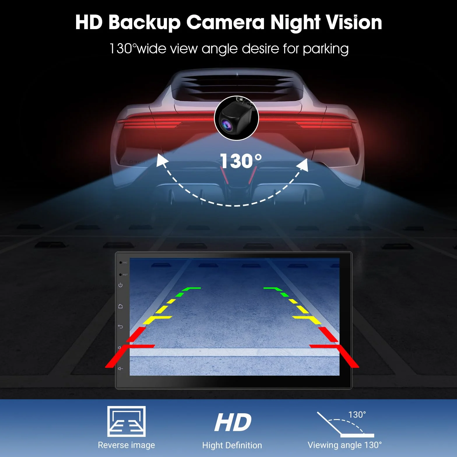Haudio Autoradio 2 DIN Bluetooth con CarPlay wireless & Android Auto,con schermo 7 pollici Touchscreen Lettore, Mirror Link,FM Radio,Telecamera di backup,Bluetooth 5.0,AUX(RAM 2GB+ROM 32GB)