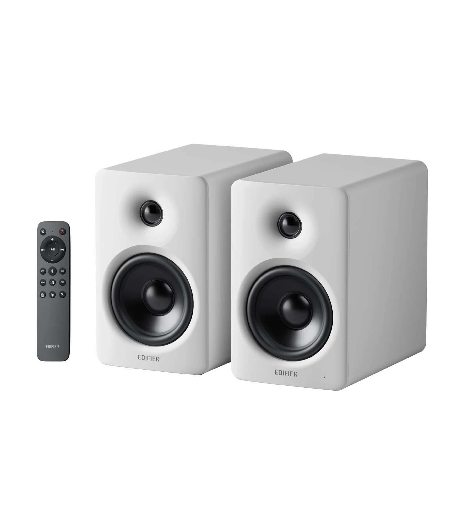 Edifier M90 Diffusori da Scaffale, Scrivania 100 W RMS, Audio Alta Risoluzione, LDAC, Bluetooth 6.0, Ingressi HDMI eARC/ottico/USB-C/AUX con Uscita SUB OUT, Telecomando per TV/PC, Bianco