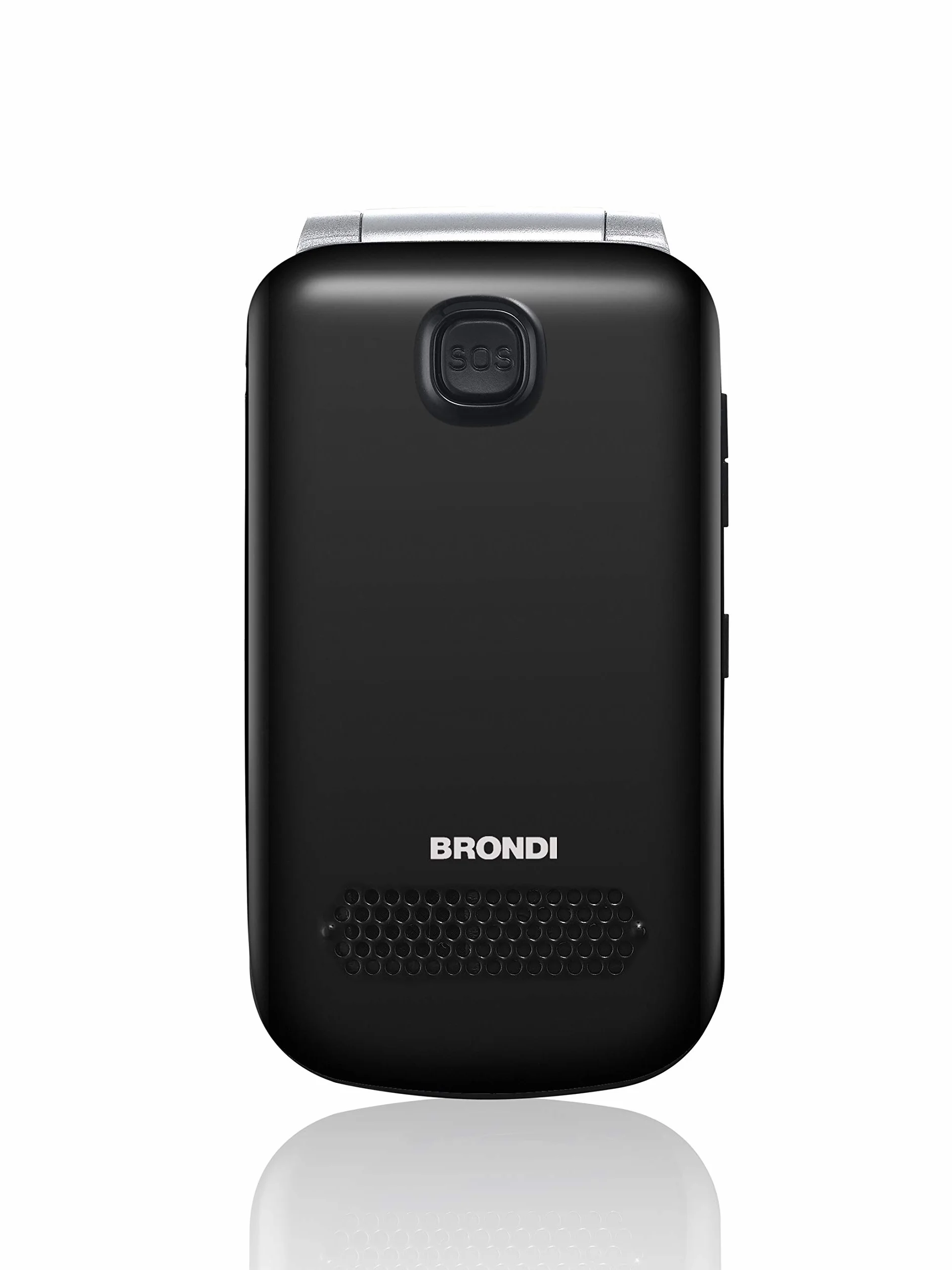 BRONDI Amico Supervoice, unlocked, 0.03 GB, Telefono cellulare GSM per anziani con tasti grandi, tasto SOS e funzione controllo remoto, dual SIM, volume alto ed amplificato, Nero
