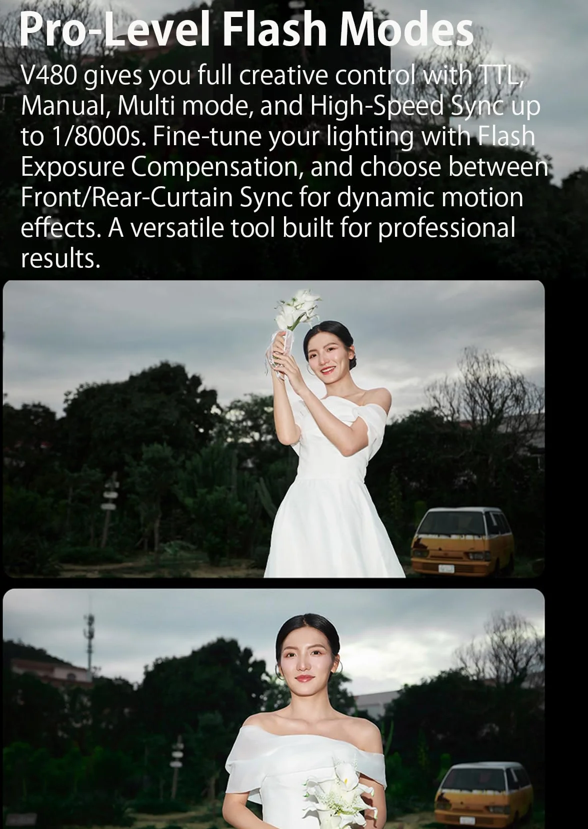 Flash GODOX V480 F per Fujifilm, V480F Touchscreen Speedlite, TTL GN50 HSS 1/8000s, Compatible with Fujifilm X100VI GFX100RF XS20 XS10 XT30 II XT5 XM5 GFX50S GFX50R X-T4 X-T3 X-E4