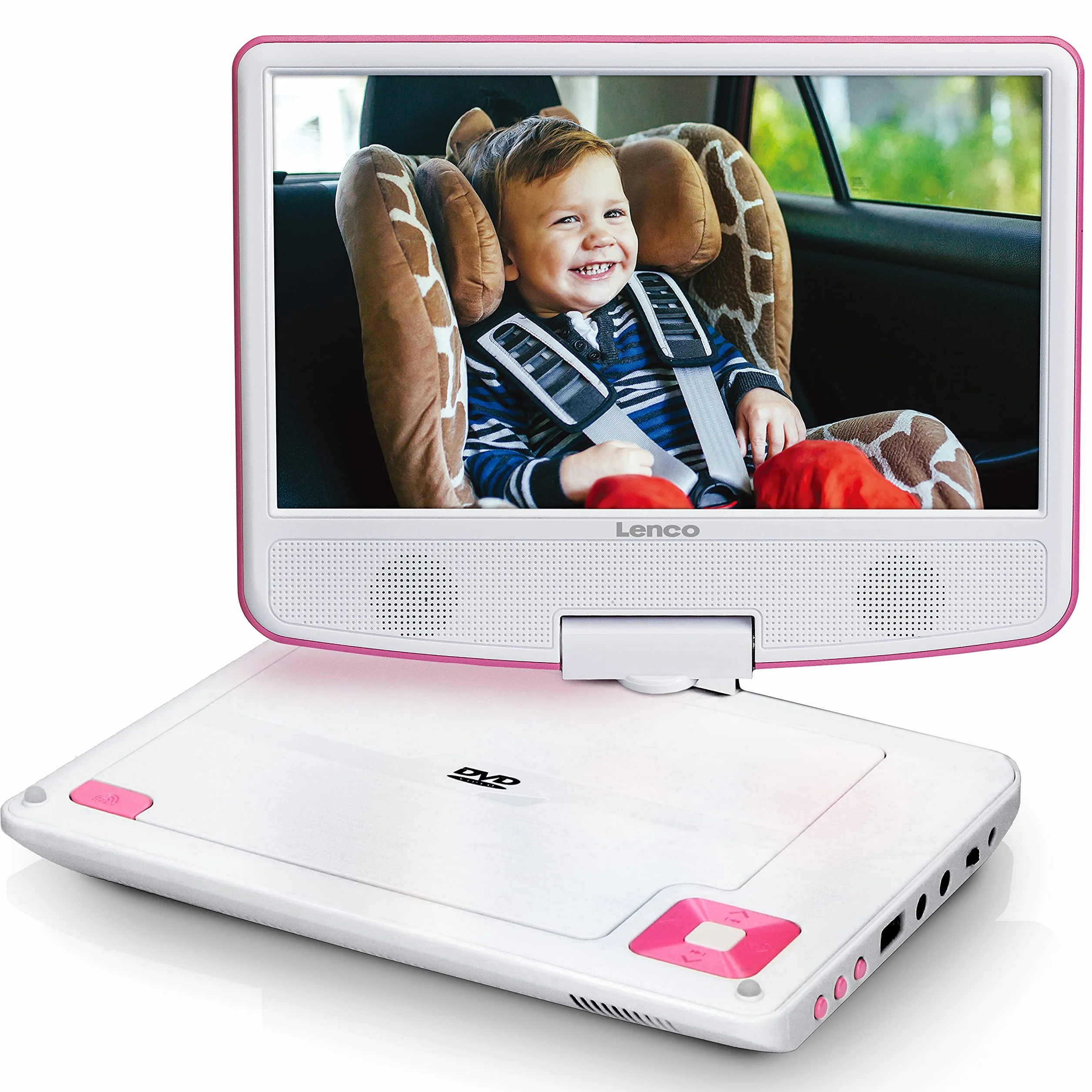 Lenco DVP-910 Portable DVD player Convertibile Nero, Rosa 22,9 cm (9")