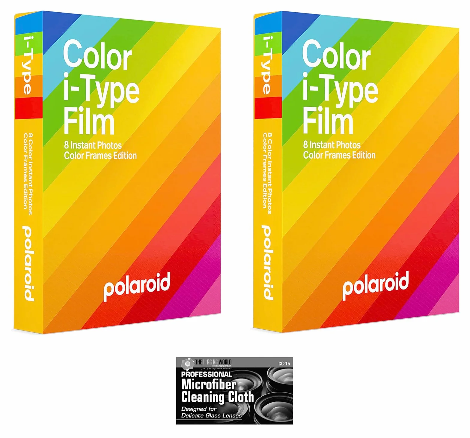 Polaroid Color Glossy Instant Film Color Frames Edition per fotocamere Polaroid I-Type Now OneStep2, confezione da 2