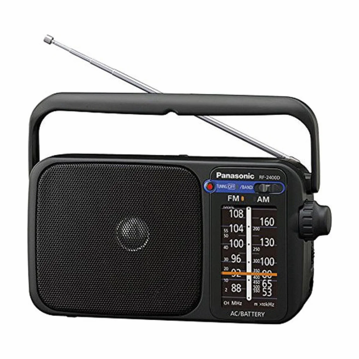 Panasonic K 2400deg RF Radio portatile con manico, alimentazione elettrica o a batterie nero