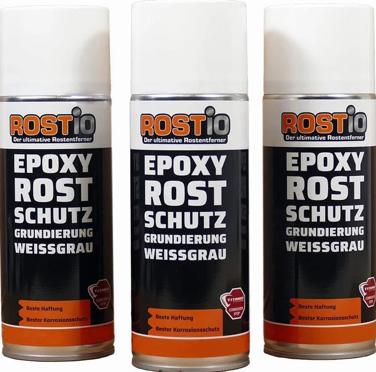 Rostio Primer epossidico da 1 K, spray per primer EP antiruggine, anticorrosione, antiruggine, asciugatura rapida (3 pezzi)
