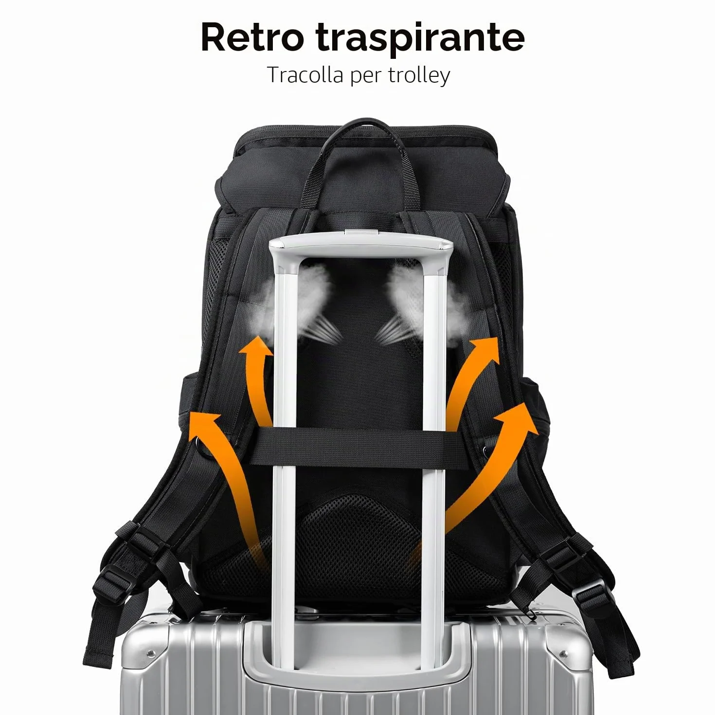 K&F CONCEPT Zaino per Fotocamera Professonale, Borsa Fotocamera Fotografia, Zaino Fotocamera Impermeabile Antifurto, Grande Capacità, Elevata Stabilità, Scomparto per Laptop da 15.6 pollici, Nero
