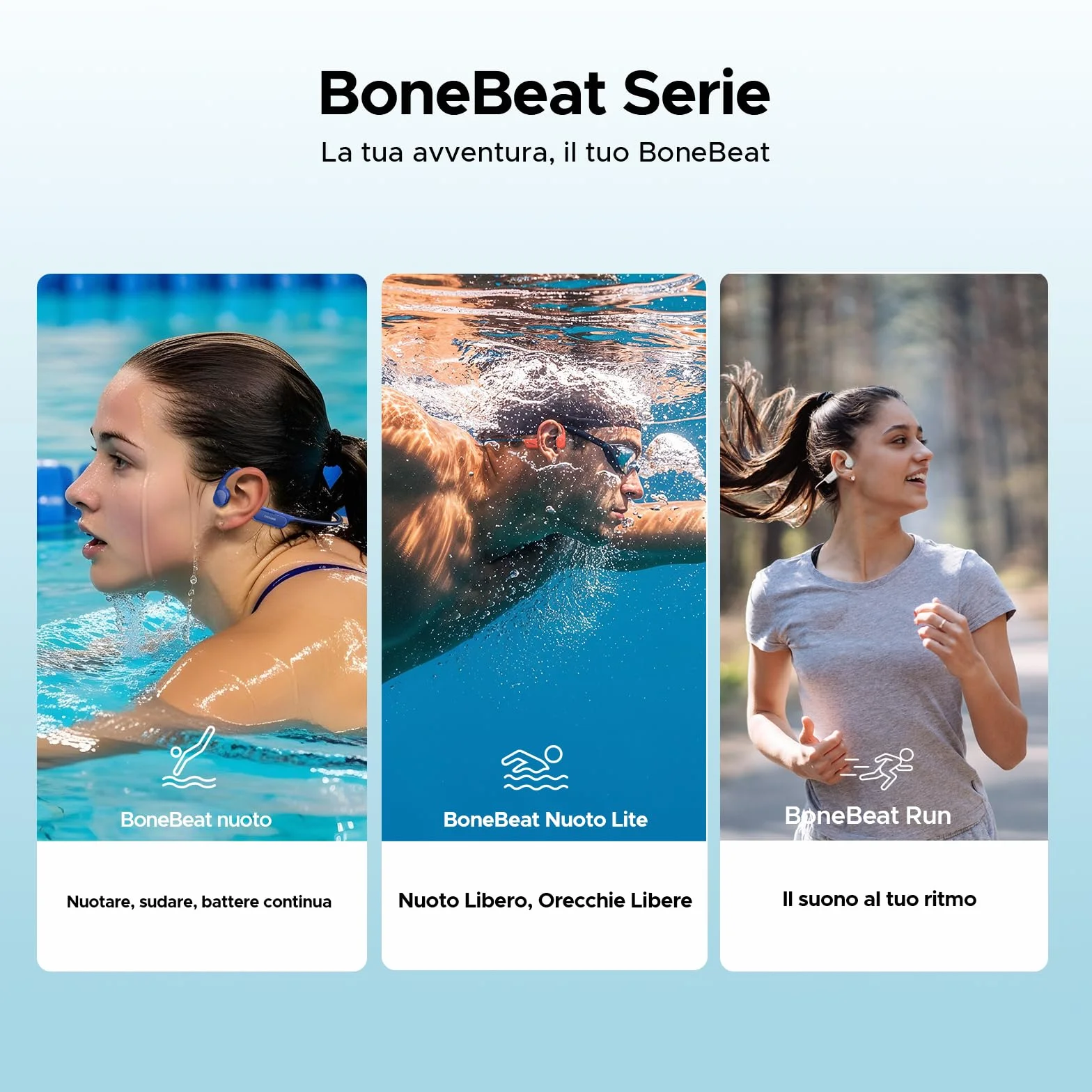 Cuffie Conduzione Ossea IP68 Impermeabili per Nuoto, Auricolari Sportive Bluetooth 5.4, MP3, 32GB, Comodo Silicone, Open-Ear per Corsa, Ciclismo, Palestra,Nero