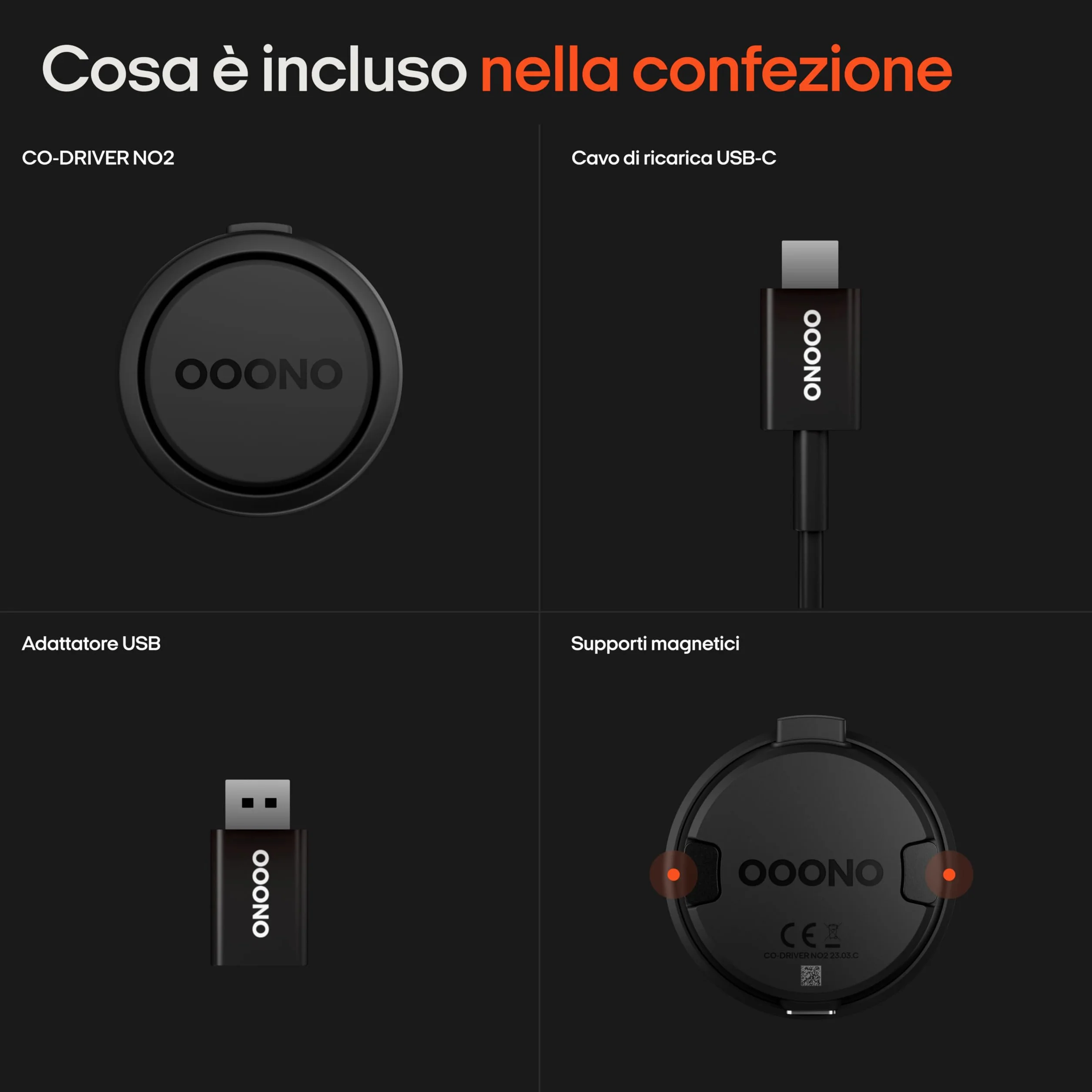 Co-Driver 2 — Evita le multe. Avvisi autovelox e pericoli in tempo reale | Nessun abbonamento | Ricaricabile (USB-C) | Compatibile con Apple CarPlay & Android Auto