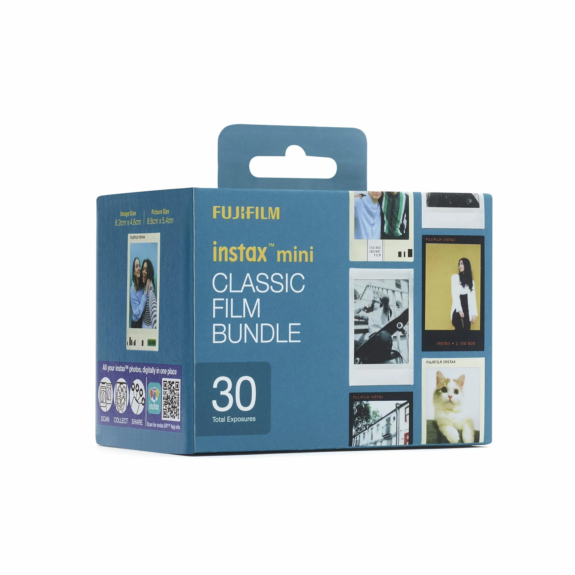 instax mini CLASSIC film bundle pellicole, 30 scatti, 3 pacchi da 10 scatti, motivo bordo Photo Slide, Contact Sheet e pellicole Monochrome