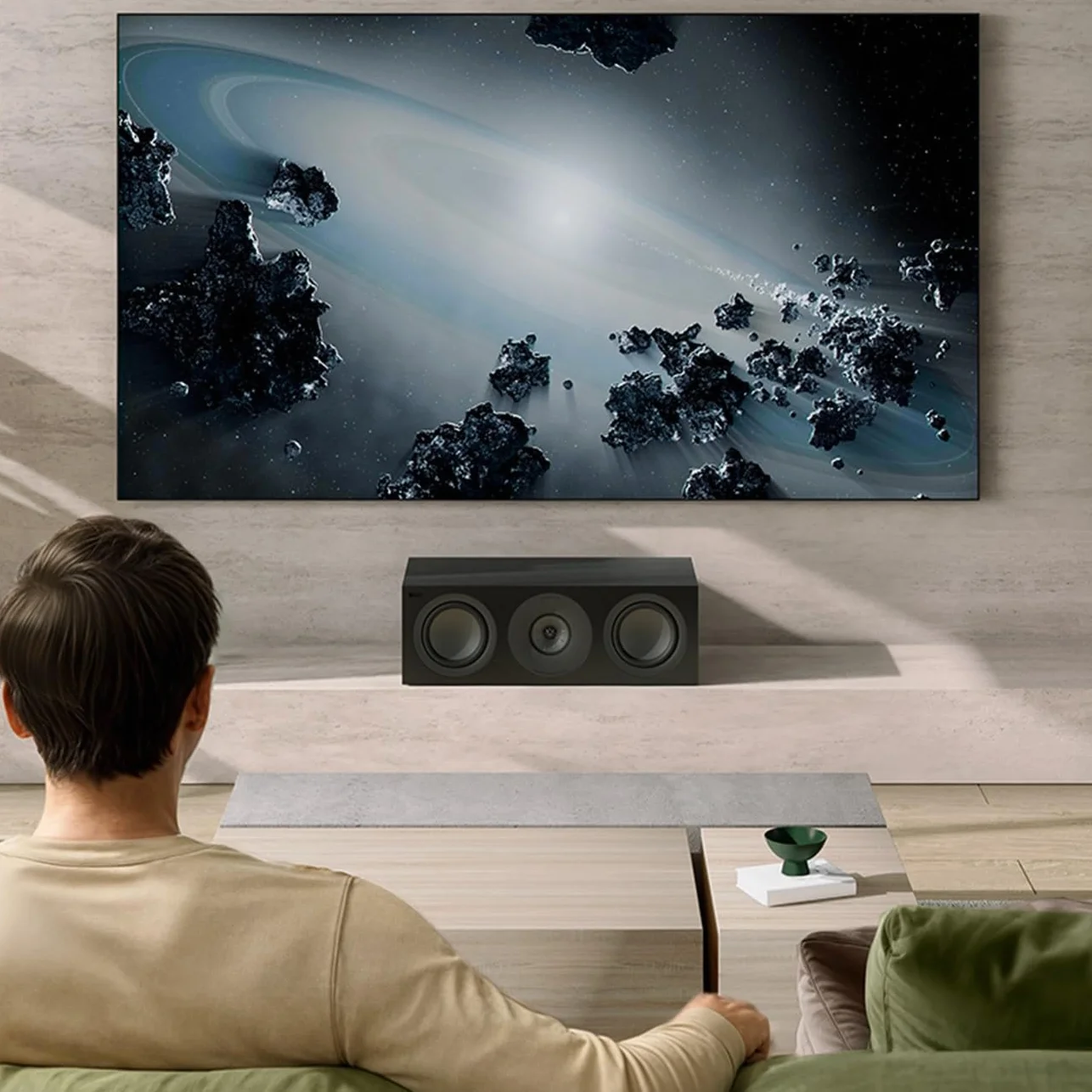 KEF Q6 Meta Diffusore HiFi passivo centrale/LCR, nero satinato | Musica | TV & Home Cinema | Gaming | Cassa chiusa a 3 vie | Driver Uni-Q da 10 cm con tecnologia MAT| Driver LF Dual da 16,5 cm