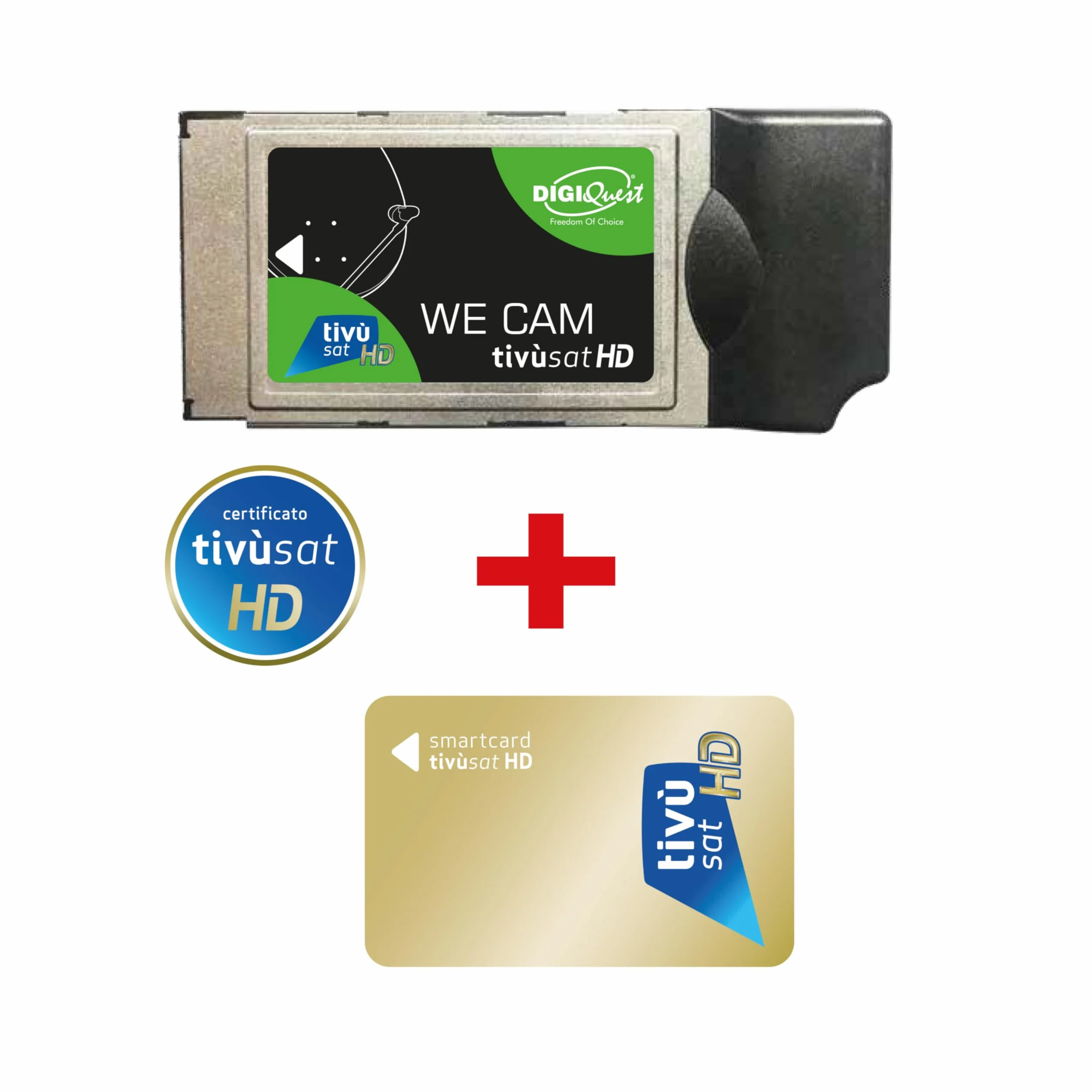 DIGIQUEST We CAM Tivùsat HD certificata | Accesso ai canali HD | Installazione Facile e Veloce | Ideale per amanti di cinema e sport | Smartcard Tivùsat inclusa da attivare