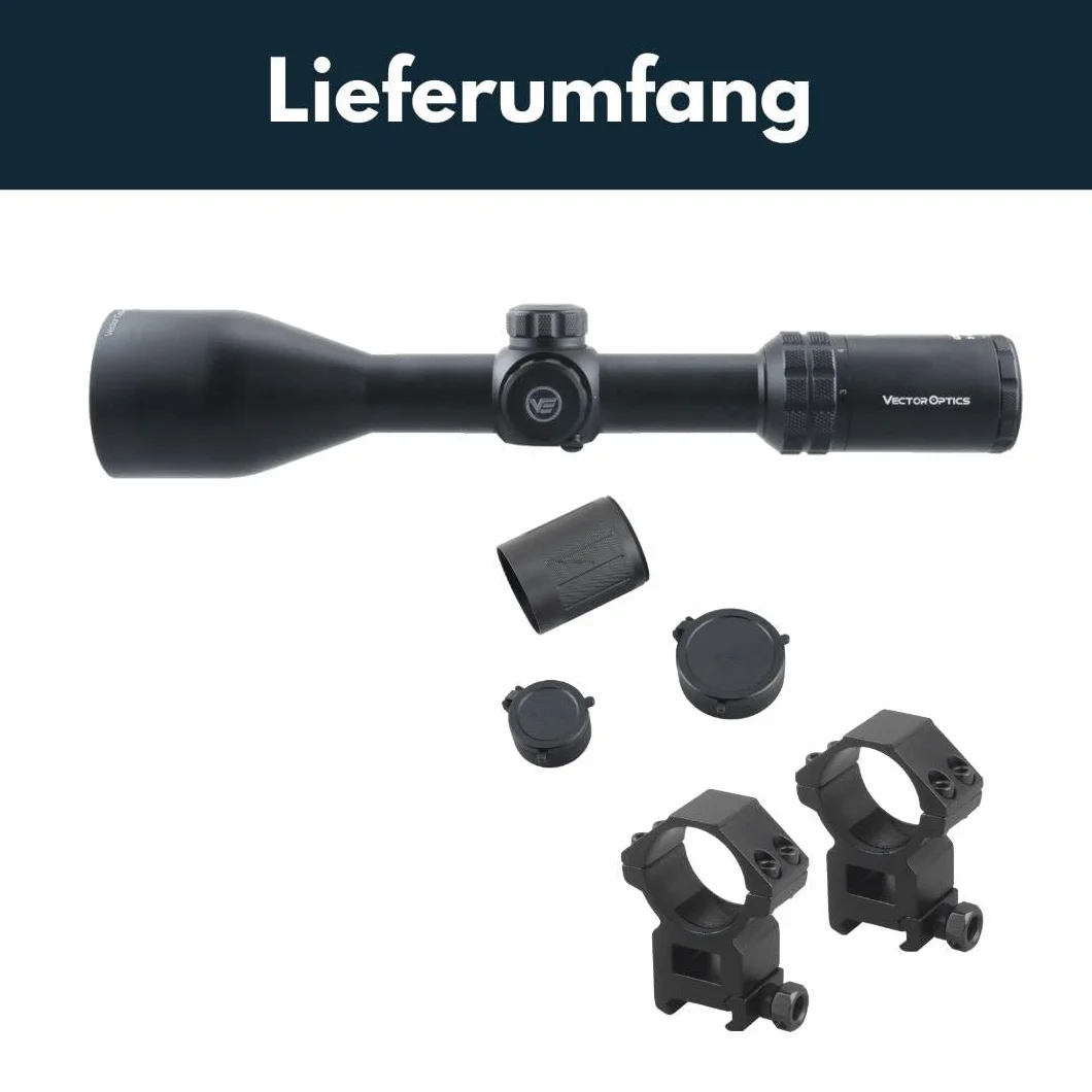 Vector Optics SCOM-09 Grizzly 3-12x56SFP - Cannocchiale per sport, airsoft e caccia, fucile ad aria compressa, mirino mirino per fucile, scopa rifle scope, ampia gamma di accessori
