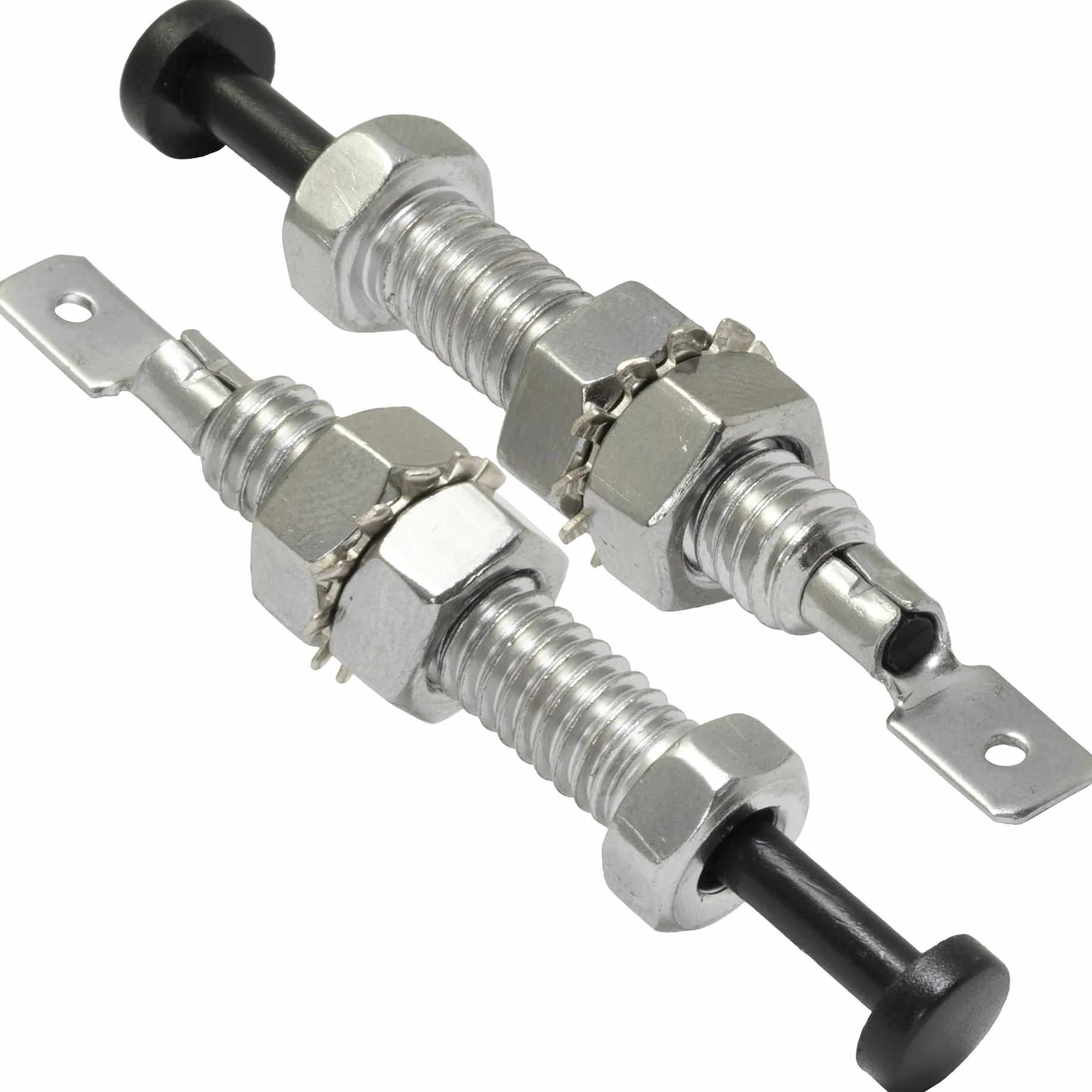 AERZETIX - C69368 - Set di 2 contattori interruttori sensori cofano porta per sistema di allarme auto - filettatura M8 - in metallo e plastica - sicurezza pulsante