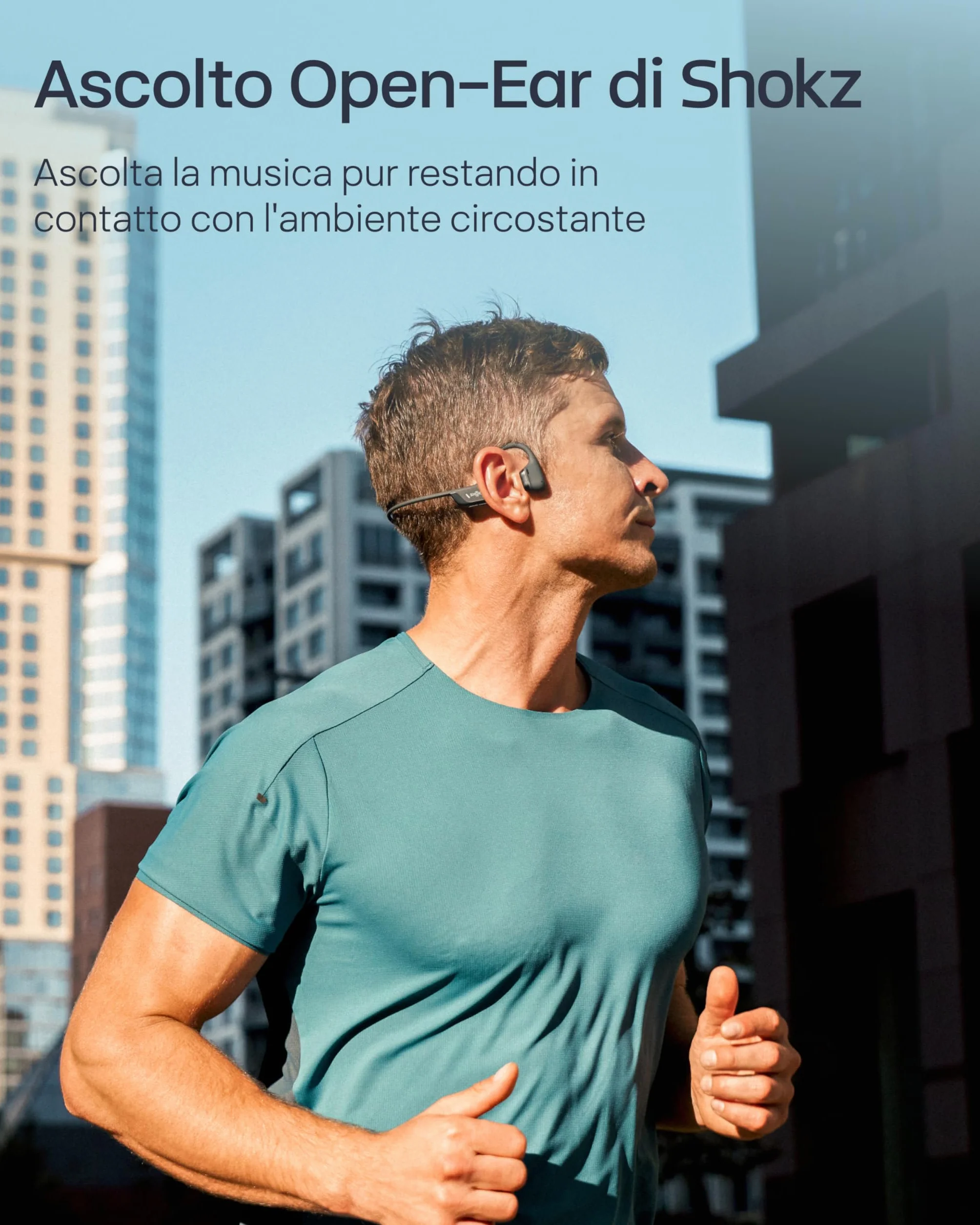 SHOKZ Cuffie Sportive OpenRun Pro 2 a Conduzione Ossea, Wireless Bluetooth 5.3, Microfoni con Cancellazione Rumore, Impermeabili IP55, 12 Ore Riproduzione, Ricarica Rapida USB-C, Nero