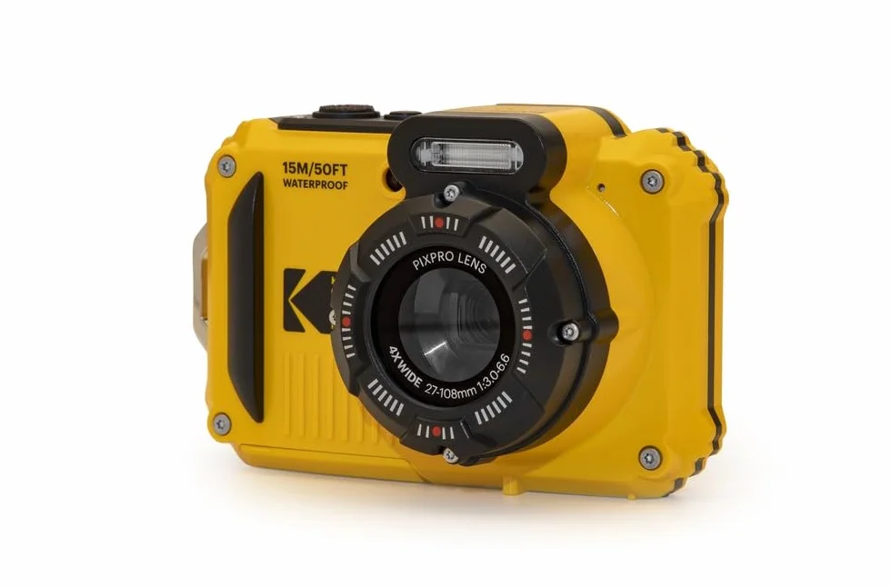KODAK Pixpro WPZ2 - Fotocamera Digitale Compatta 16M Pixel, Impermeabile fino a 15m, Antiurto, Video 720p, Schermo LCD 2,7 - Batteria Li-ion, Giallo