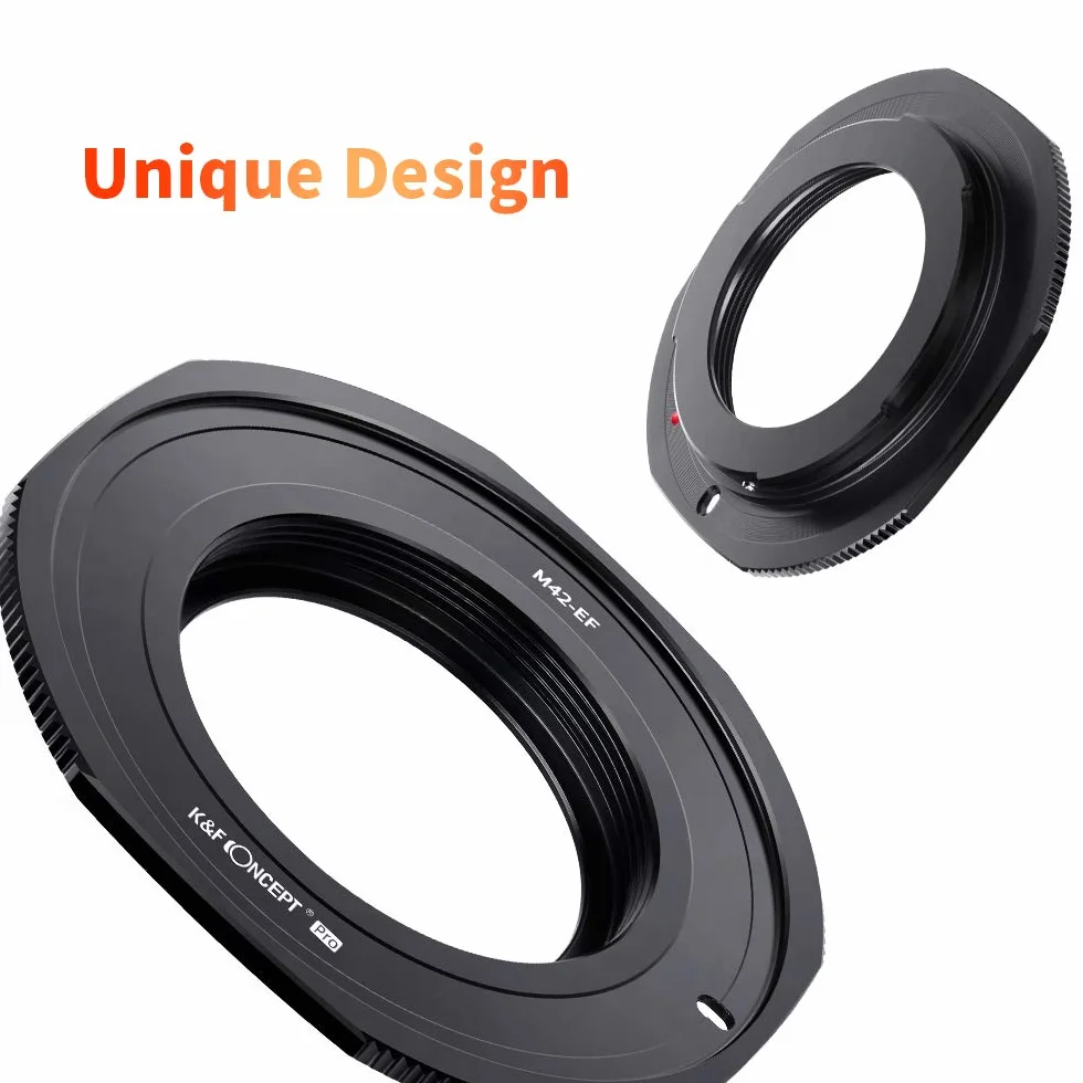 K&F CONCEPT Anello Adattatore per Obiettivo M42-EOS Adatto per Obiettivi M42 su Anelli Adattatore per Obiettivo Fotocamera Compatibile con Canon EOS DSLR