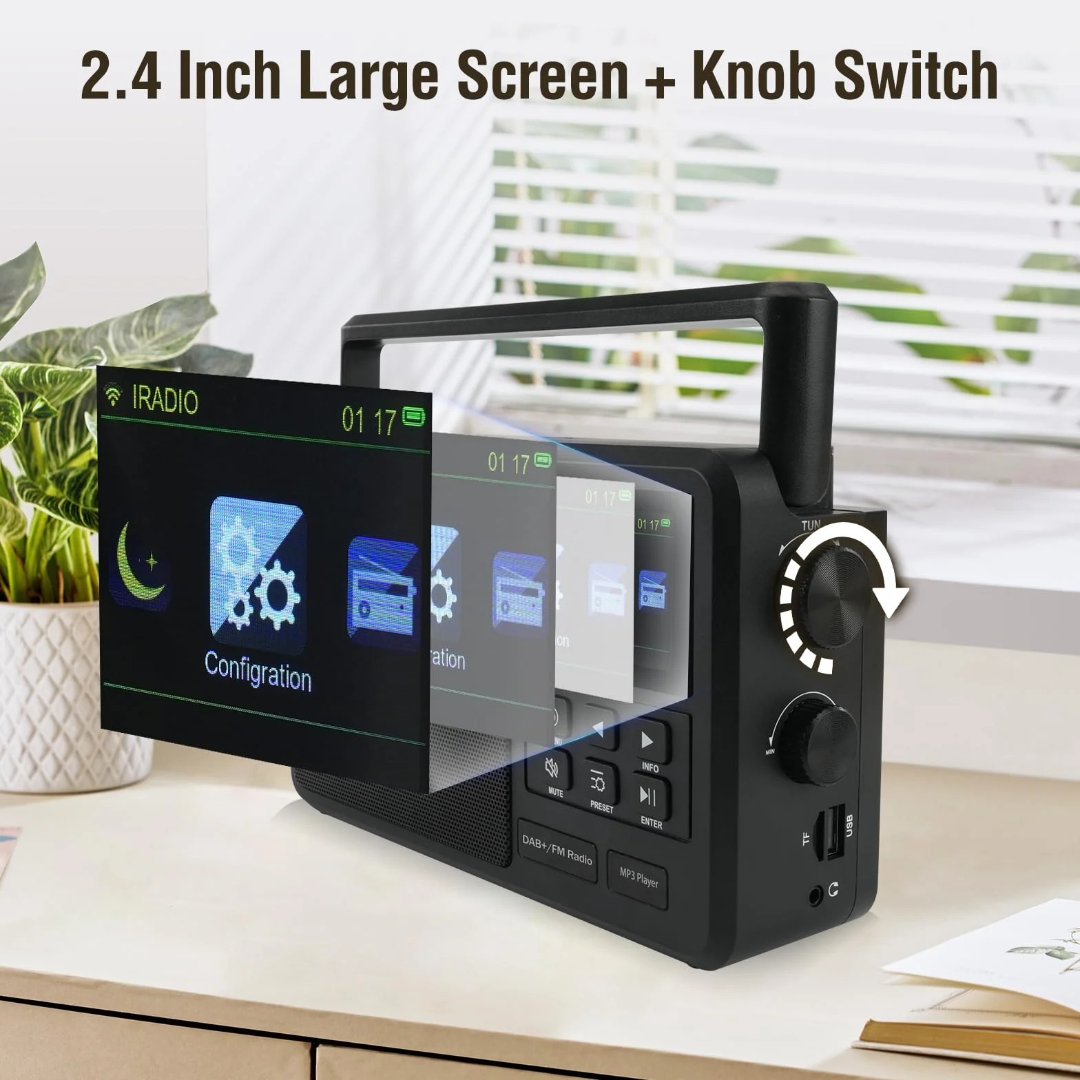 Retekess TR640 Radio Internet Portatile Digitale DAB FM con Antenna Esterna e Telecomando