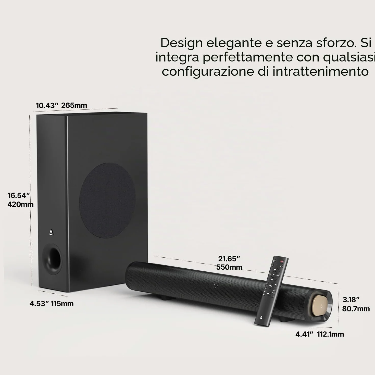 CREATIVE Stage Pro - Soundbar 2.1 con Dolby Audio, HDMI, Bluetooth 5.3, audio USB, per TV, PC e cellulare