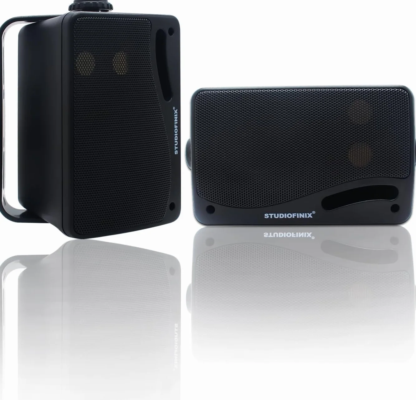STUDIOFINIX Altoparlanti impermeabili per esterni 3,5 pollici 3 Way 200W Marine Wall Mount Speakers ABS Grill Black