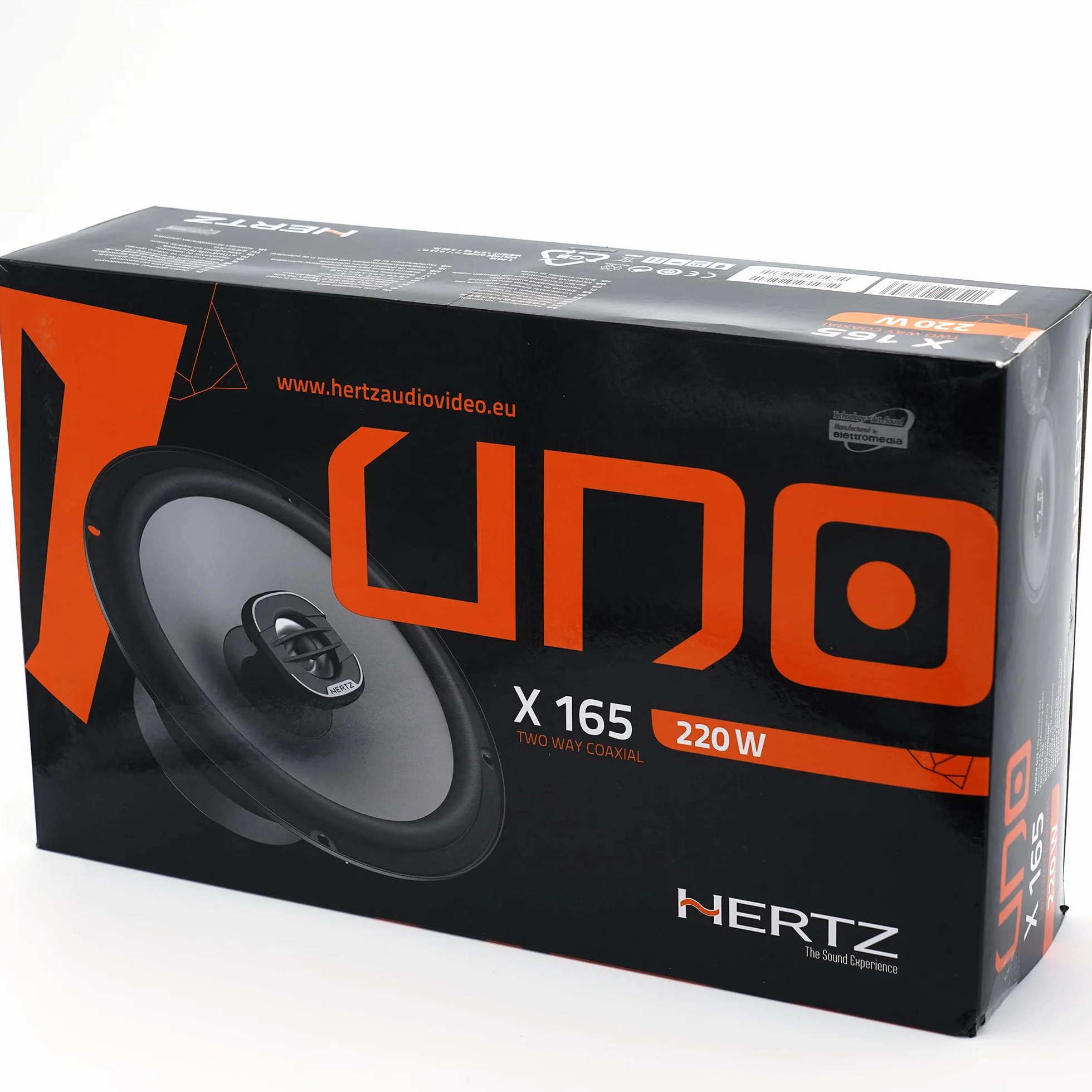 Hertz X 165 – Coppia di Altoparlanti Coassiali 2 Vie da 165 mm, 220W Peak, 55W RMS, 4 Ohm, Cono in Carta Pressata Idrorepellente, Tweeter in PEI da 24 mm, Installazione DIN Facile