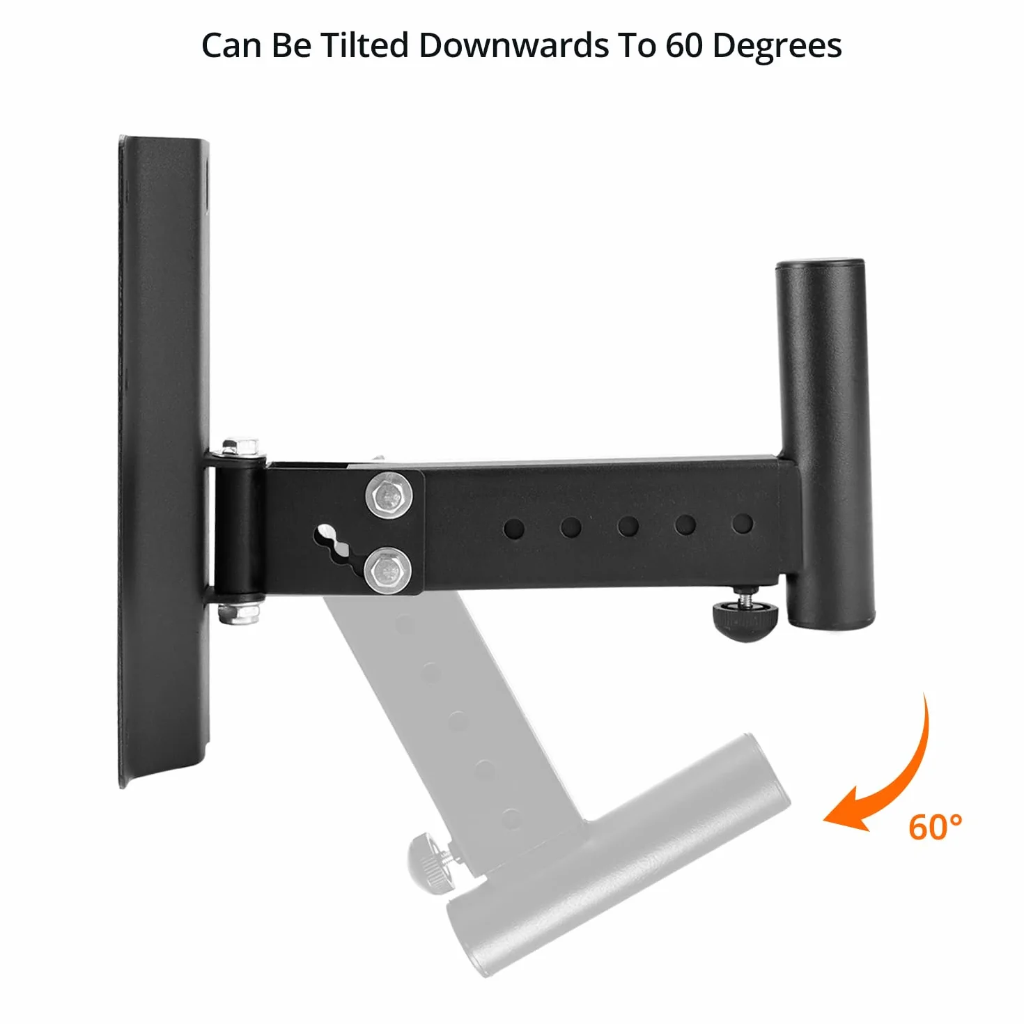 QWORK® 2 pezzi supporto da parete per altoparlanti, staffa per altoparlanti DJ e PA, lunghezza regolabile, angolo regolabile, capacità di carico di 35 kg