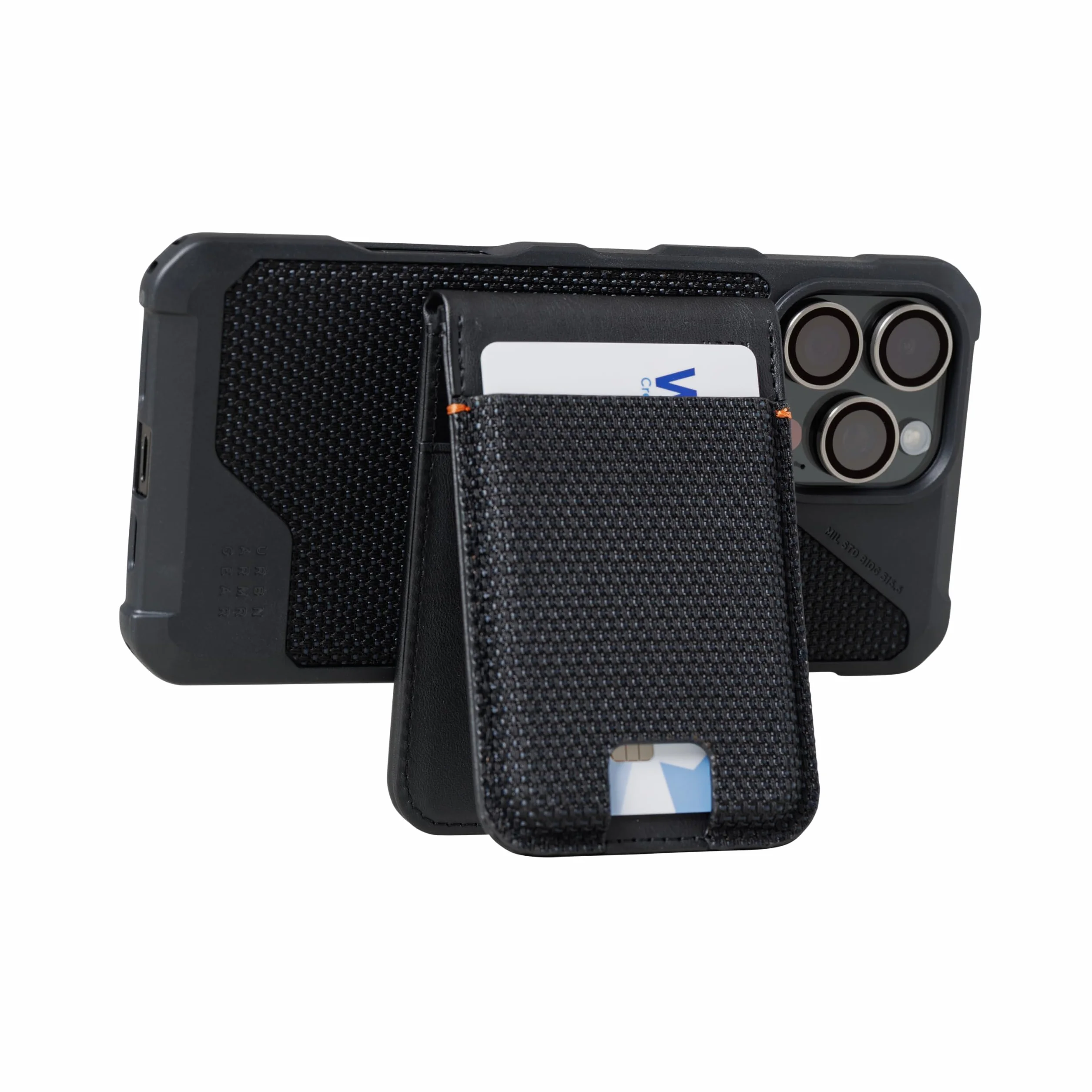 URBAN ARMOR GEAR Metropolis Magnetic Slim Wallet con funzione stand (portafoglio con magneti ultraresistenti, fino a cinque carte di credito) nero kevlar