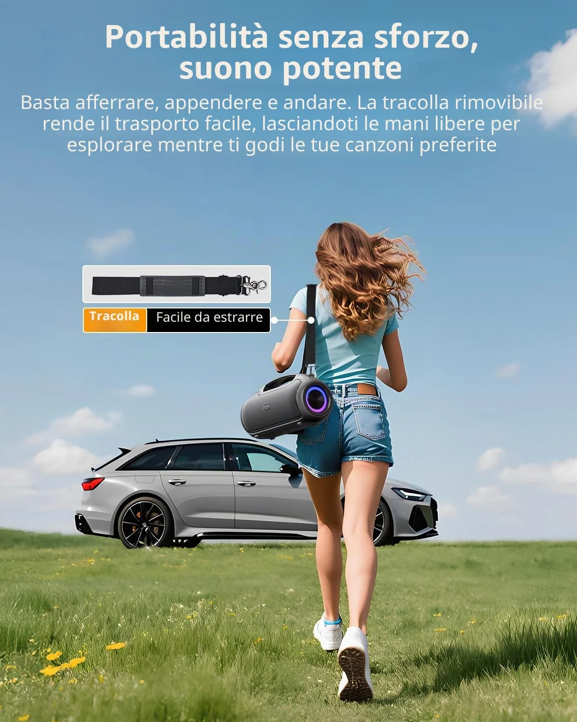 Cassa Bluetooth Portatile, (200W MAX) 120W Potente Altoparlante Wireless, IP65 Impermeabile Bluetooth Speaker, Bassi Profoni/DSP/Bluetooth 5.3 / TF/USB, Ideale per Feste, Esterno, Famiglia, Regalo