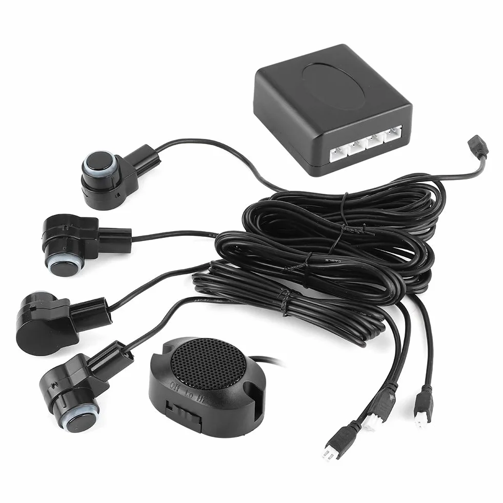 Qiilu Sensori Parcheggio Auto 65dB Kit 4 Sensori Retromarcia con Allarme Assistenza Parcheggio