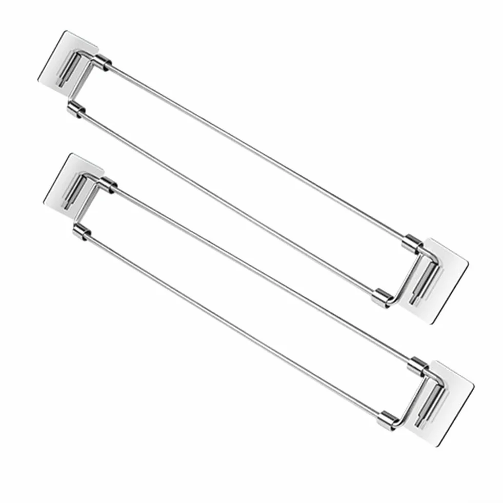 Barre in acciaio inox di lunghezza regolabile, per fissare oggetti in camper e armadi, set di 2
