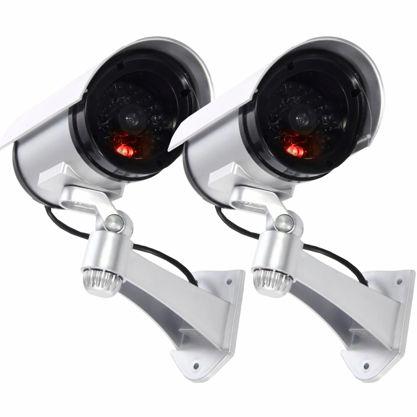 4 Telecamere di Sorveglianza Finte da Esterno Luce LED Lampeggiante Infrarossi