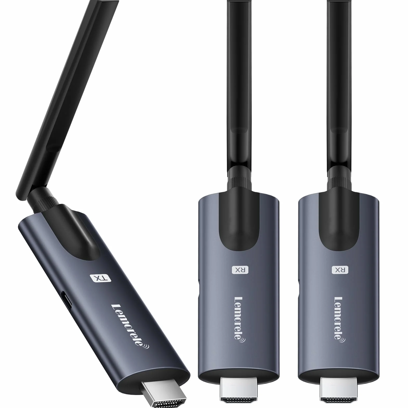 Trasmettitore HDMI Wireless e 2 Ricevitori Lemorele 1080P, Supporto 1 TX fino a 4 RX, Streaming Video HD