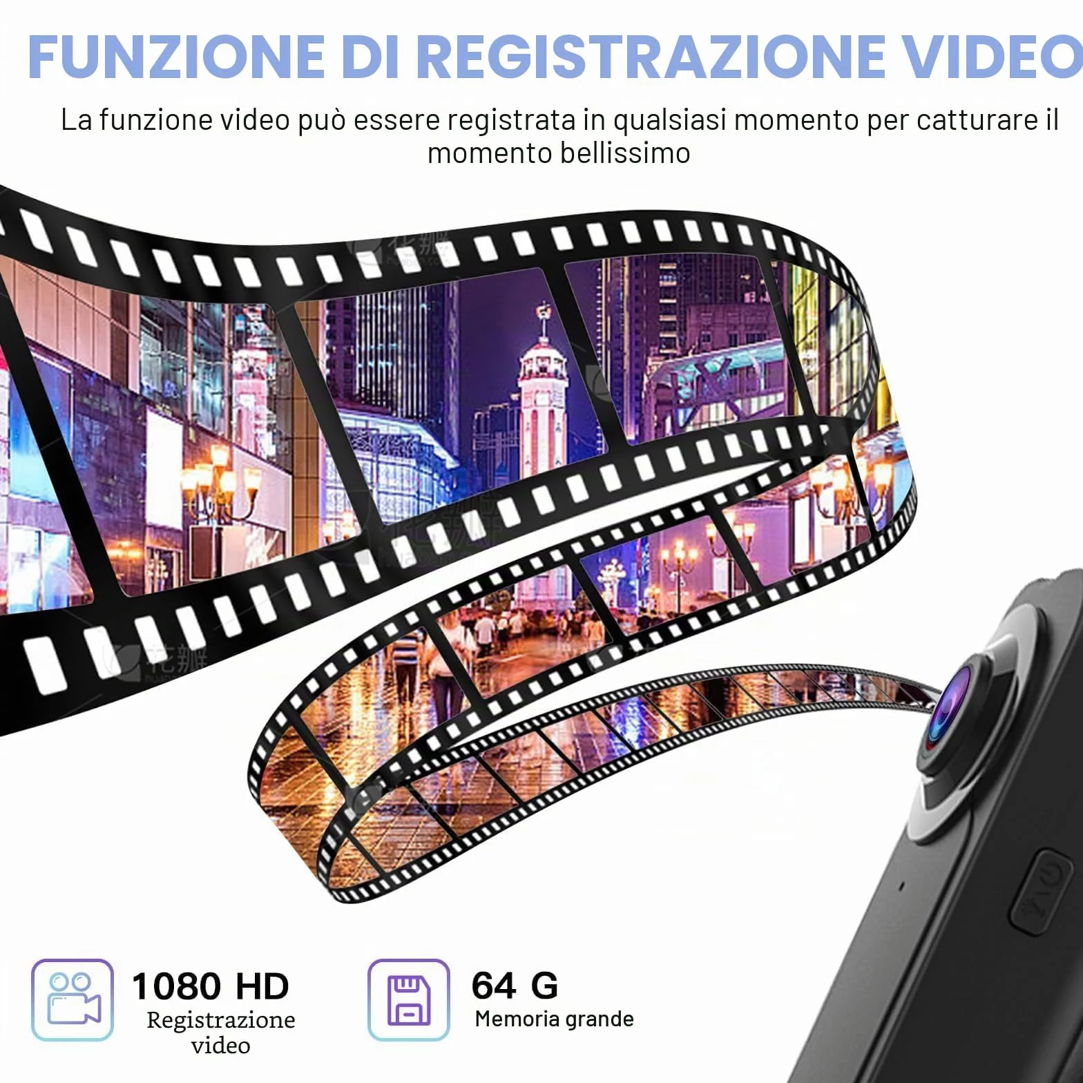 kaysunlink 1080P Body Camera con Scheda da 64 GB, Telecamera POV con Visione Notturna, Videocamera Portatile Tascabile per Sport, Vlogging, Viaggi, Sicurezza e Lavoro, Nero