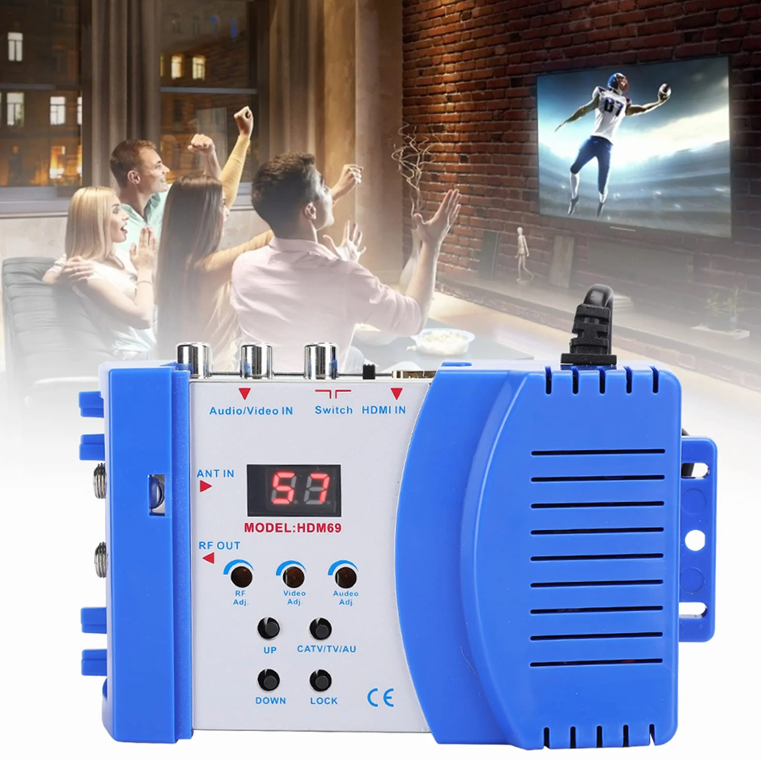 Akozon Modulatore HDMI RF Digitale 1080P HDM69 Convertitore AV a VHF UHF Pal Standard per EU 100-240V