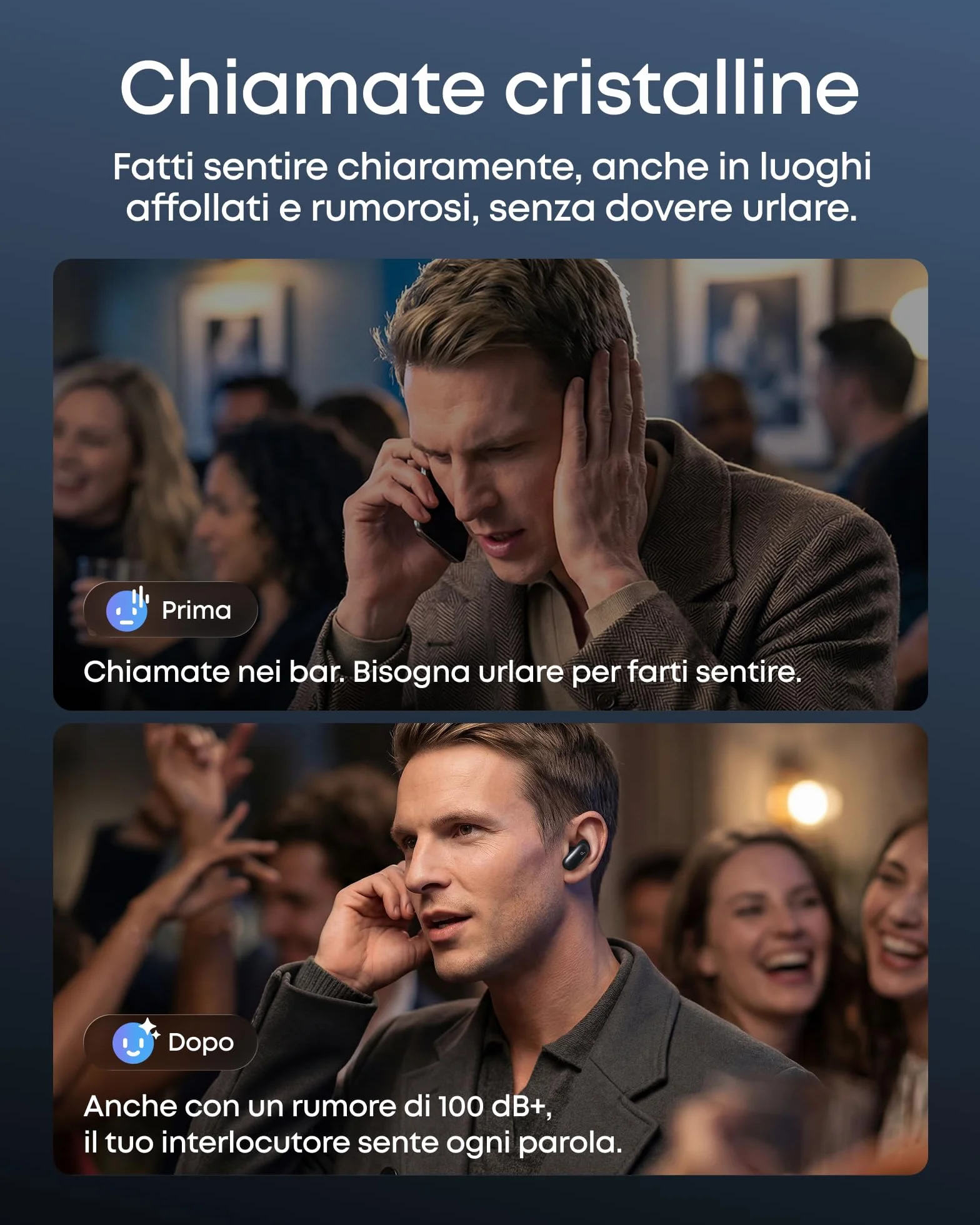Soundcore Liberty 5 Pro di Anker, Qualità delle chiamate da Guinness World Records, Chip AI Anker Thus, Auricolari Bluetooth con Cancellazione Rumore Attivo, Dolby Atmos, LDAC, Batteria 28 Ore