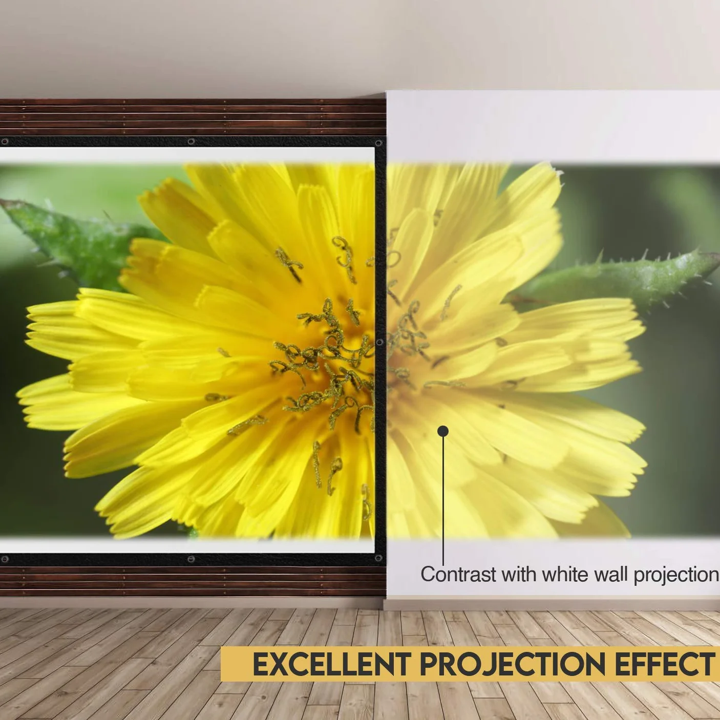 Schermo di Proiezione 150" Schermi di Proiezione Portatile 16:9 HD 4K 3D Pieghevole Lavabile Sfondo Nero per Home Cinema Riunione Aula ed Aria Aperta