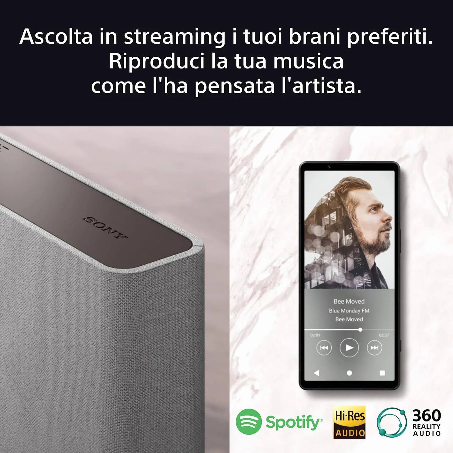 Sony BRAVIA Theatre Quad – Dolby Atmos®, Home Theatre 4 Speaker System per TV, DTS:X, Wi-Fi®, Bluetooth®, 360 Spatial Sound Mapping, Hi Res Audio, grigio, HT-A9M2