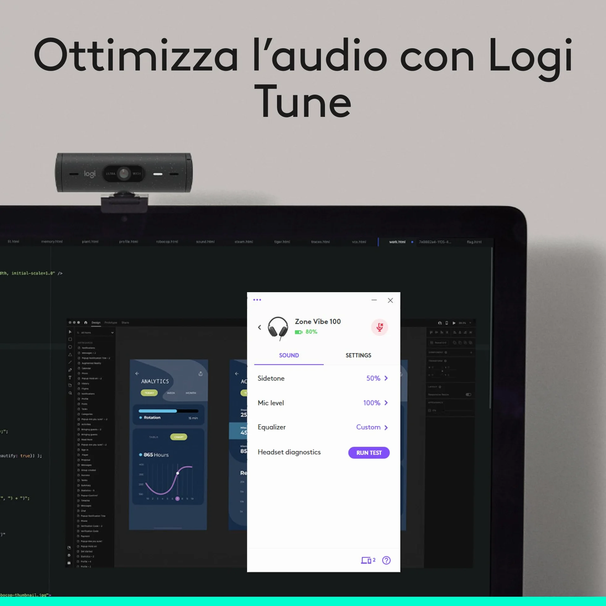 Logitech Zone Vibe 100 Cuffie Wireless Over-Ear Leggere con Microfono con Eliminazione del Rumore, Auricolare Bluetooth Multipoint, Compatibile con Teams, Google Meet, Zoom, Mac/PC - Grigio