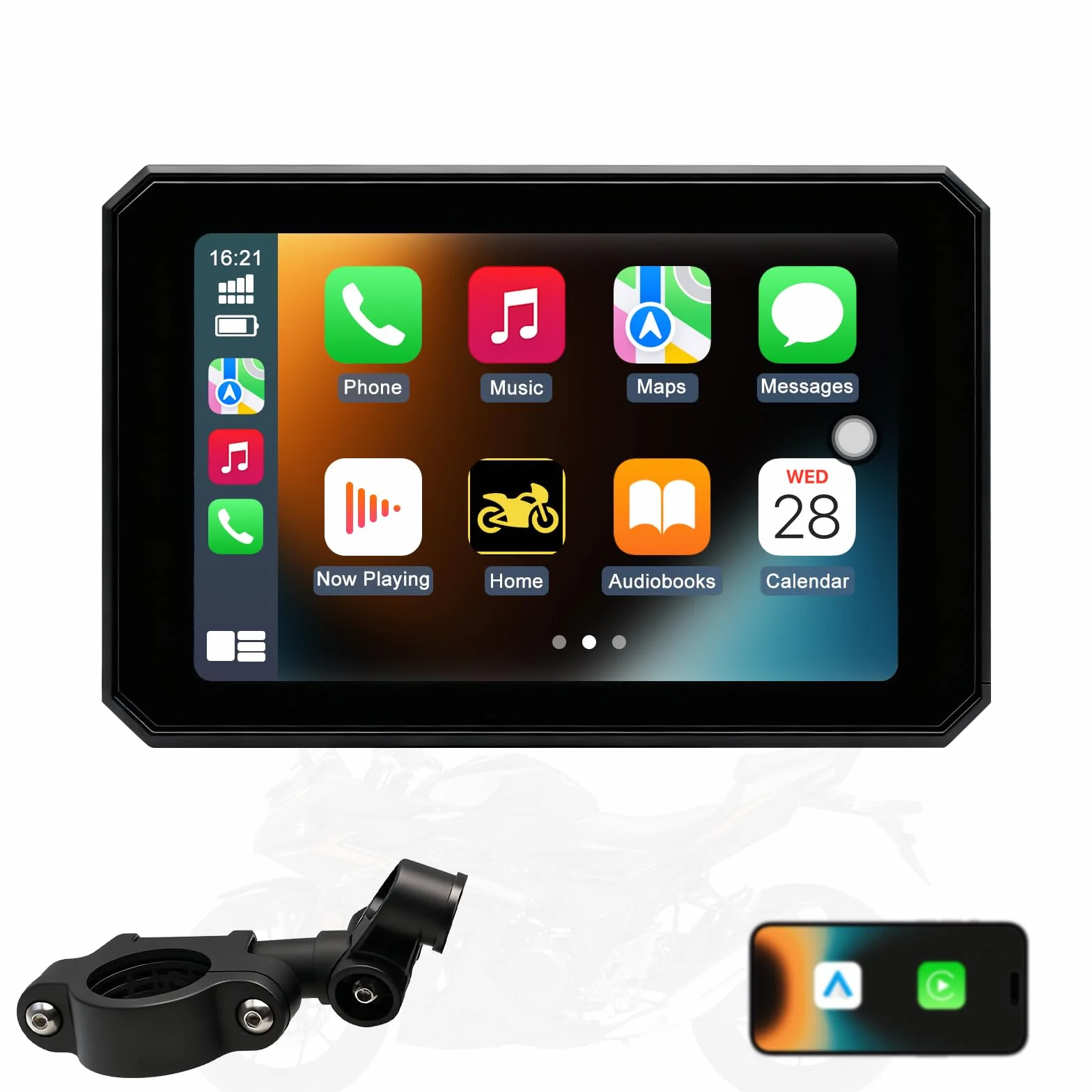 OBEST Carplay Android Auto Touchscreen IPS 5 pollici Impermeabile