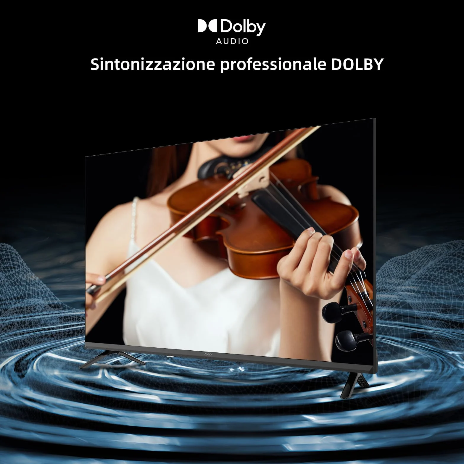 CHiQ Smart TV 32 pollici (81 cm) Full HD HDR10 Google TV OS Dolby Audio dbx-tv Tuner Triplo Chromecast Incorporato Design Metallico Senza Cornice