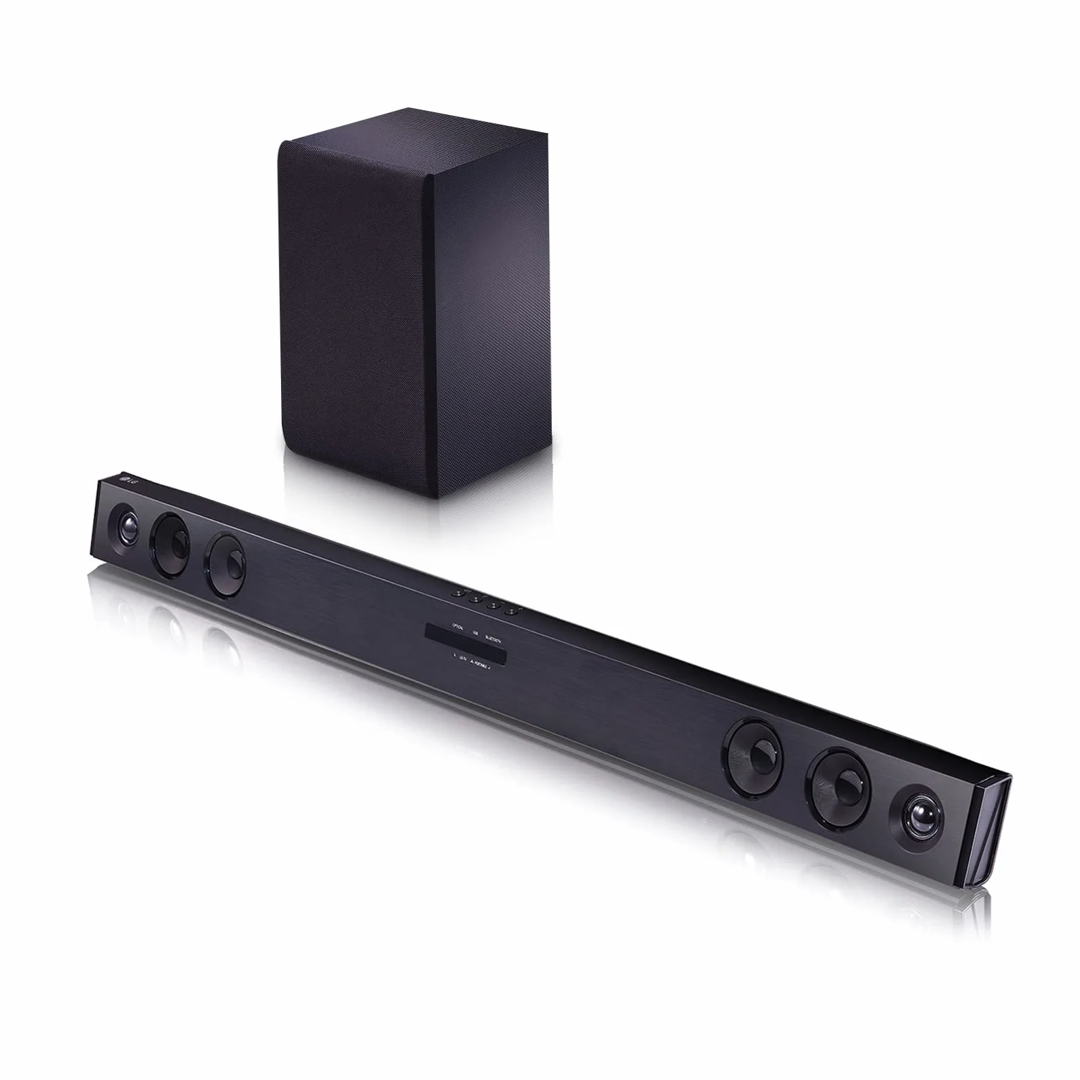 LG SQC2 Soundbar TV 300W, 2.1 Canali con Subwoofer Wireless, Soundbar Dolby Digital, Bluetooth, Ingresso Ottico, Ingresso AUX 3,5mm, USB