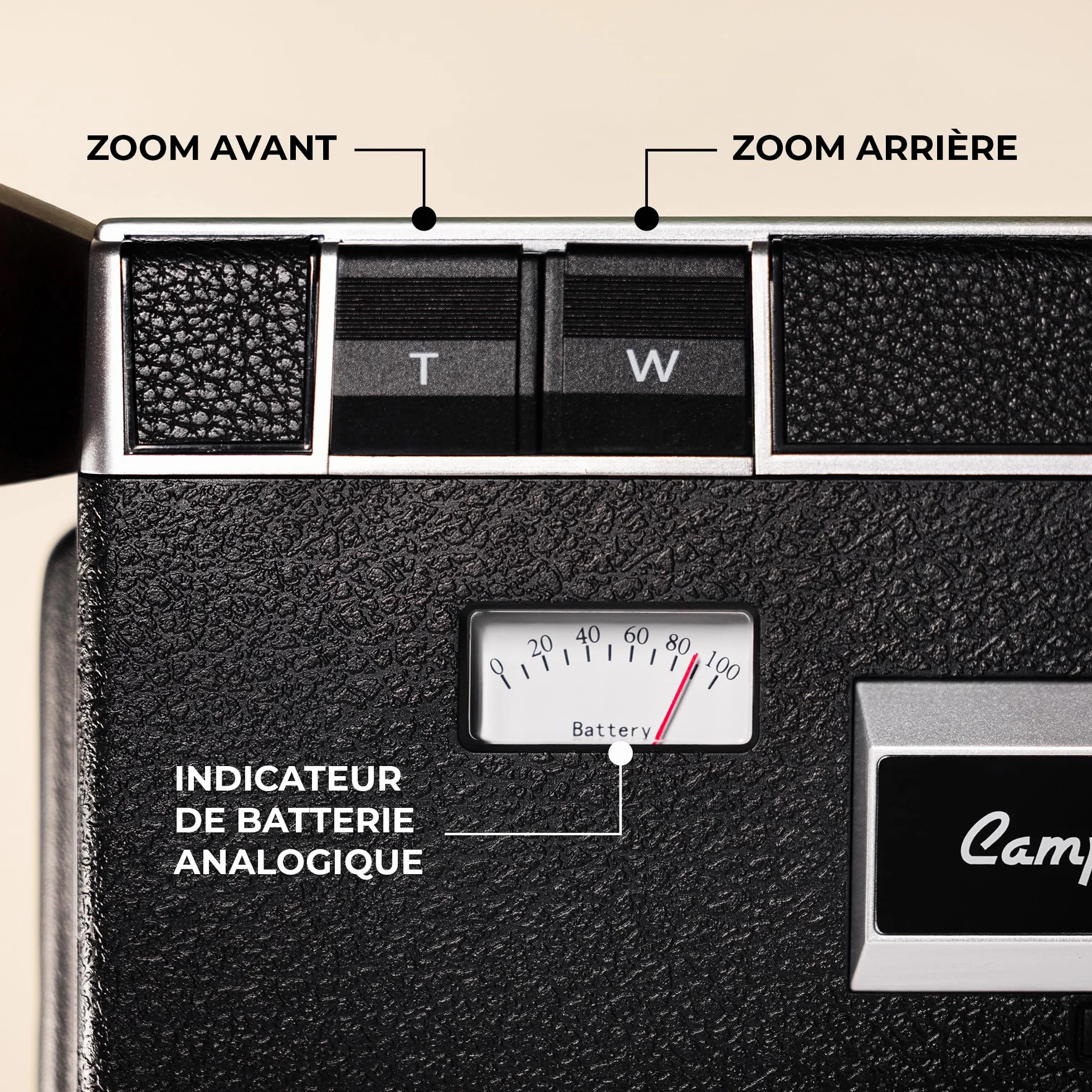 Camp Snap CS-8 Videocamera digitale – Videoregistratore 2.7K per Youtube, fotocamera senza schermo, zoom digitale 8X, con 5 filtri di pellicola personalizzabili, scheda SD inclusa e batteria